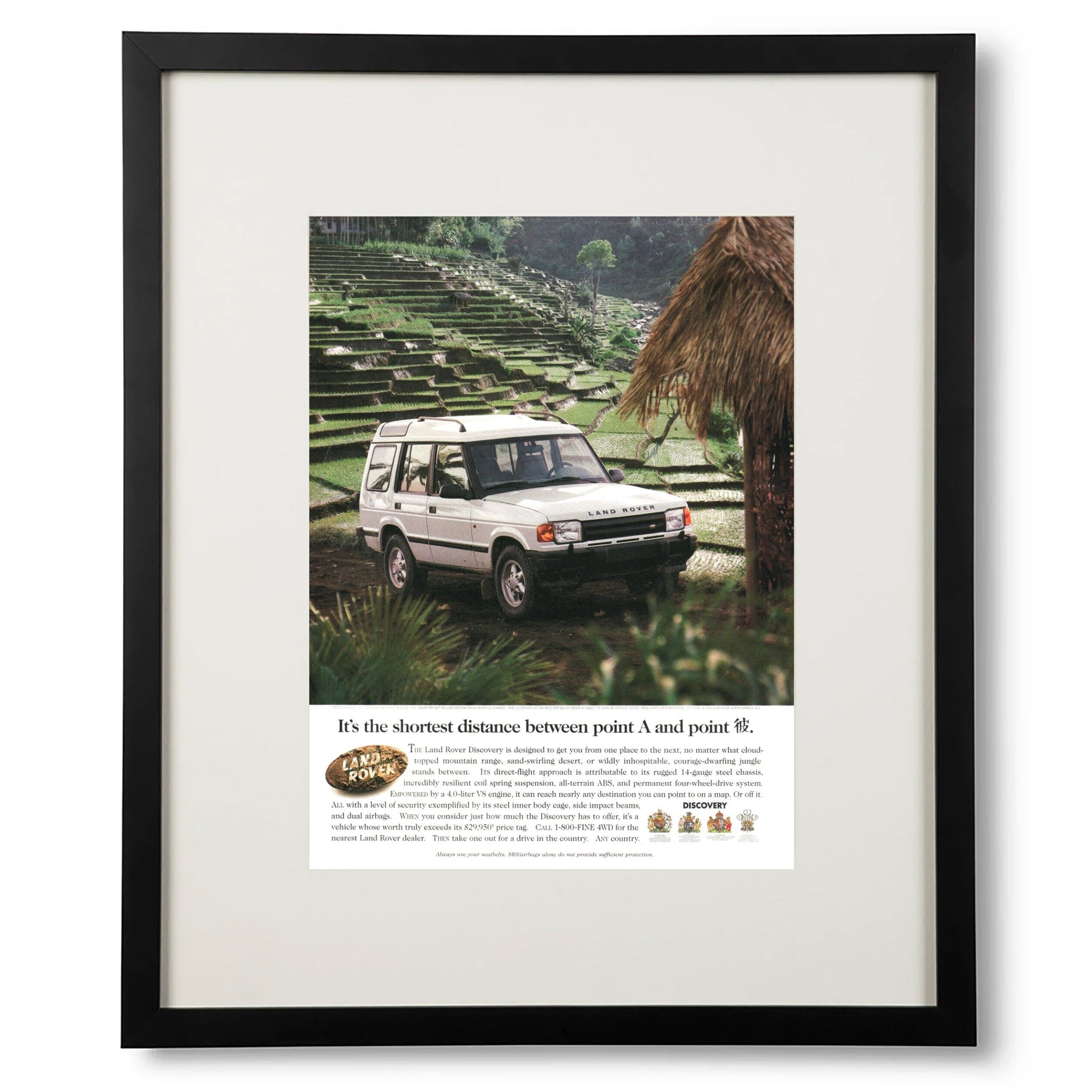 Framed Land Rover Series I Discovery Shortest Distance Advertisement