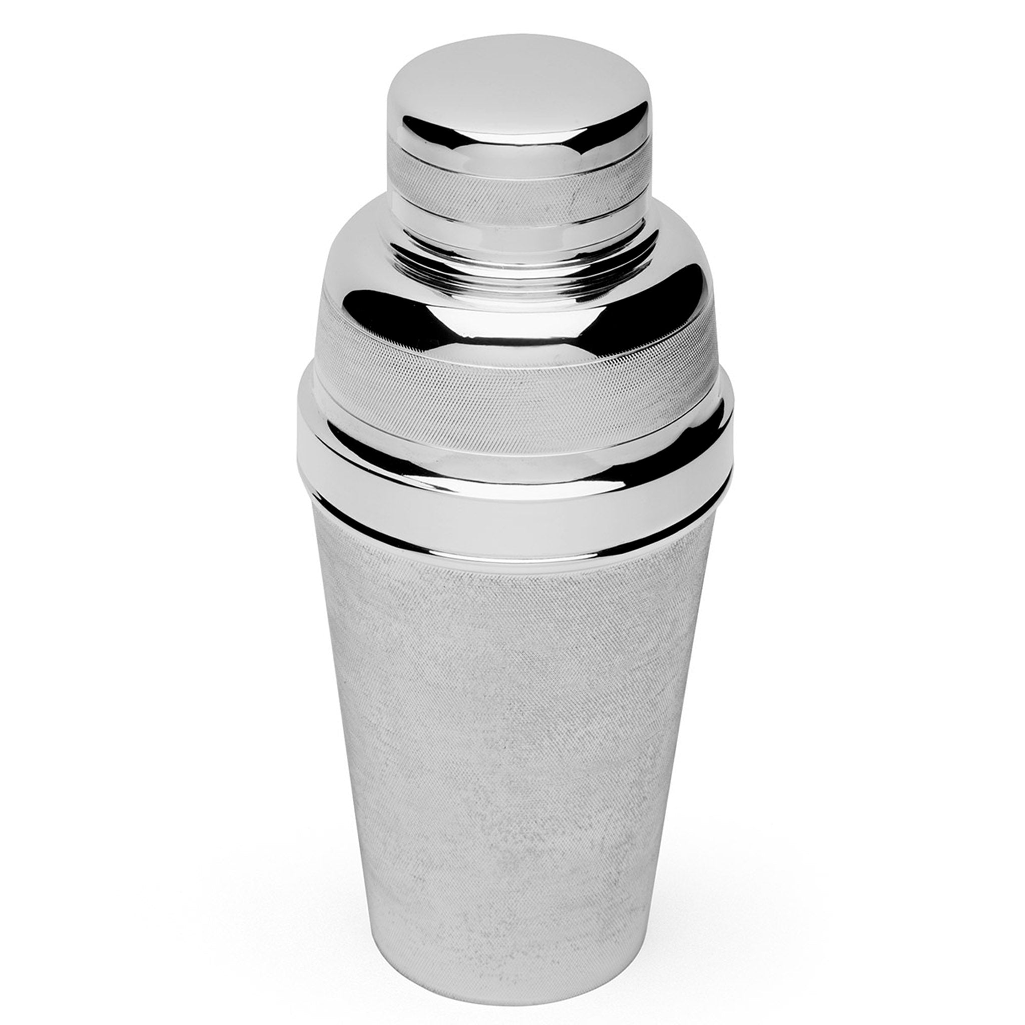 Art Deco Silver Engine Turned Cocktail Shaker