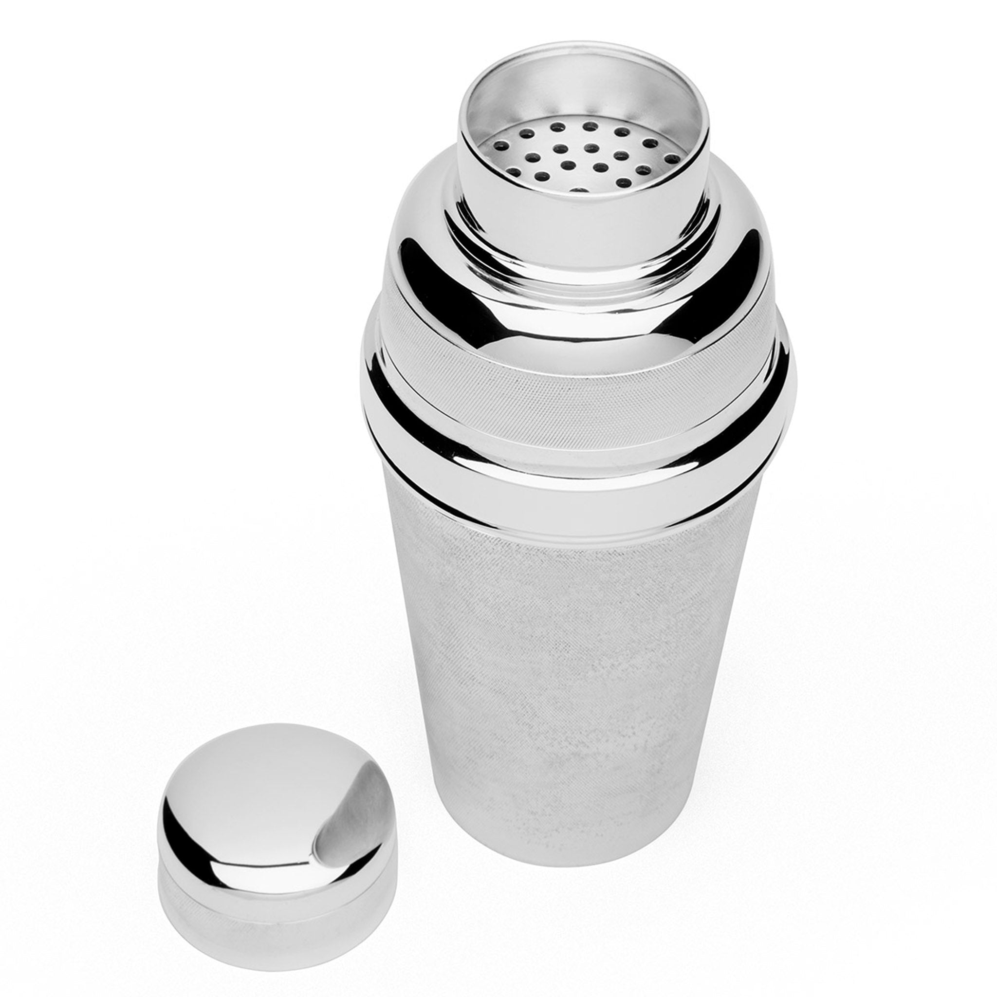 Art Deco Silver Engine Turned Cocktail Shaker