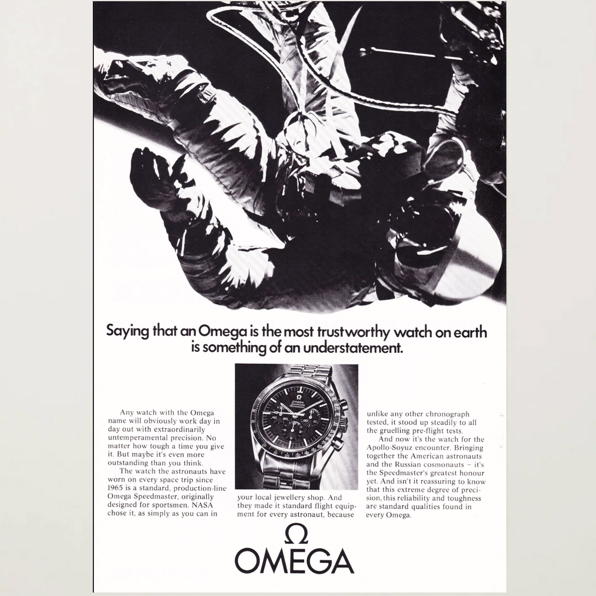 Framed Omega Speedmaster "Moonwatch" Original Advertisement