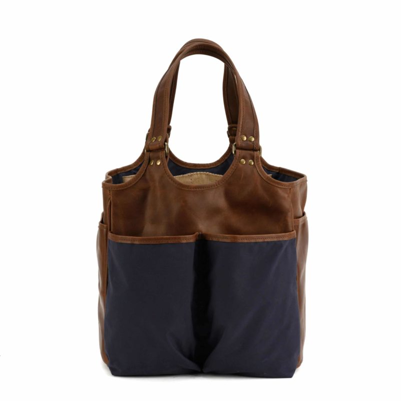 Moore & Giles Belle Picnic Tote Ventile Navy & Baldwin Oak