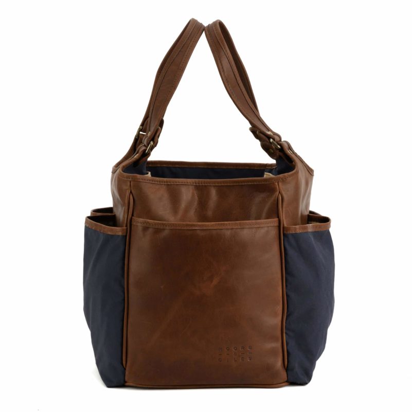 Moore & Giles Belle Picnic Tote Ventile Navy & Baldwin Oak