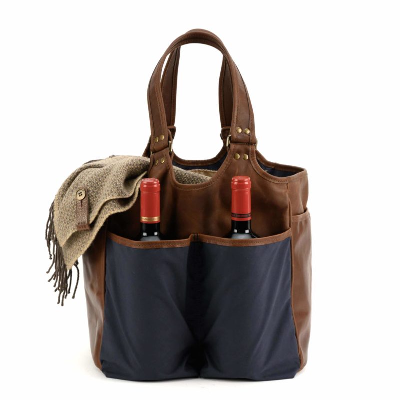 Moore & Giles Belle Picnic Tote Ventile Navy & Baldwin Oak