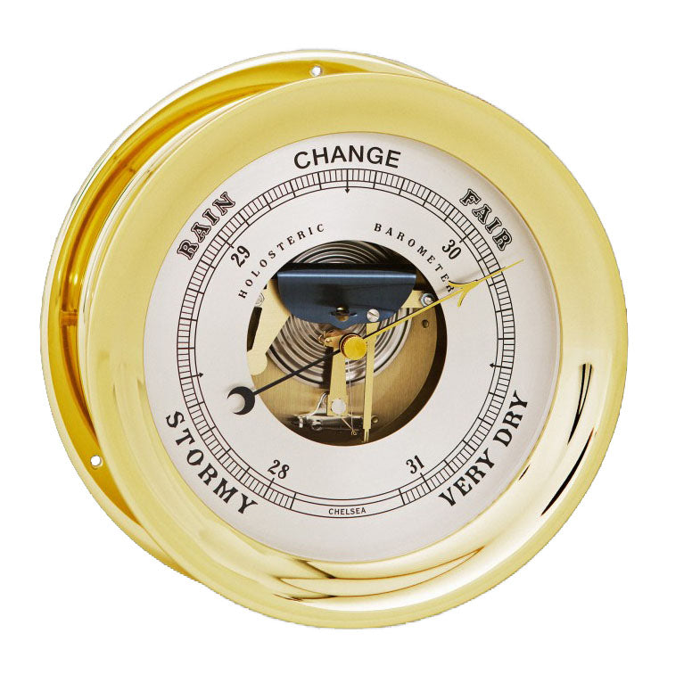 Chelsea Clock 8 1/2" Ships Bell Barometer in Brass