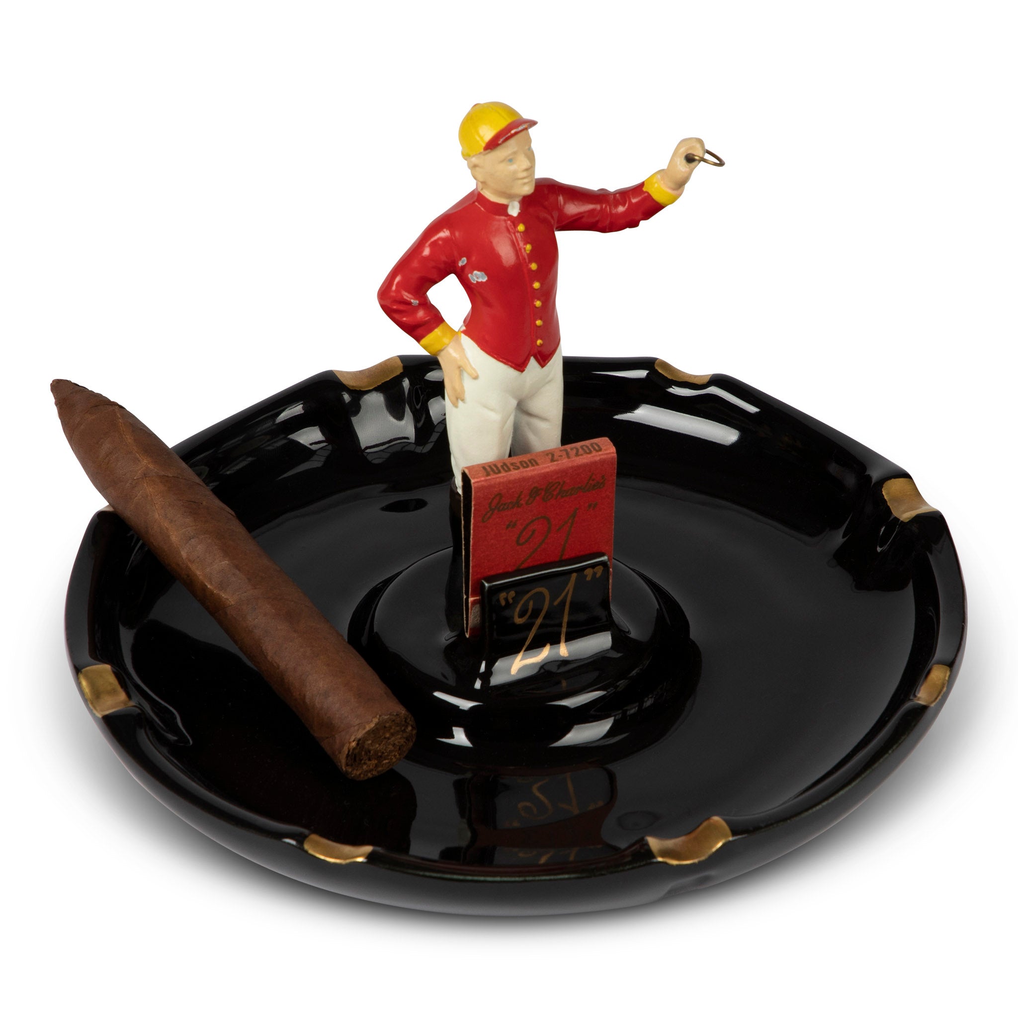 21 Club Jockey Porcelain Ashtray