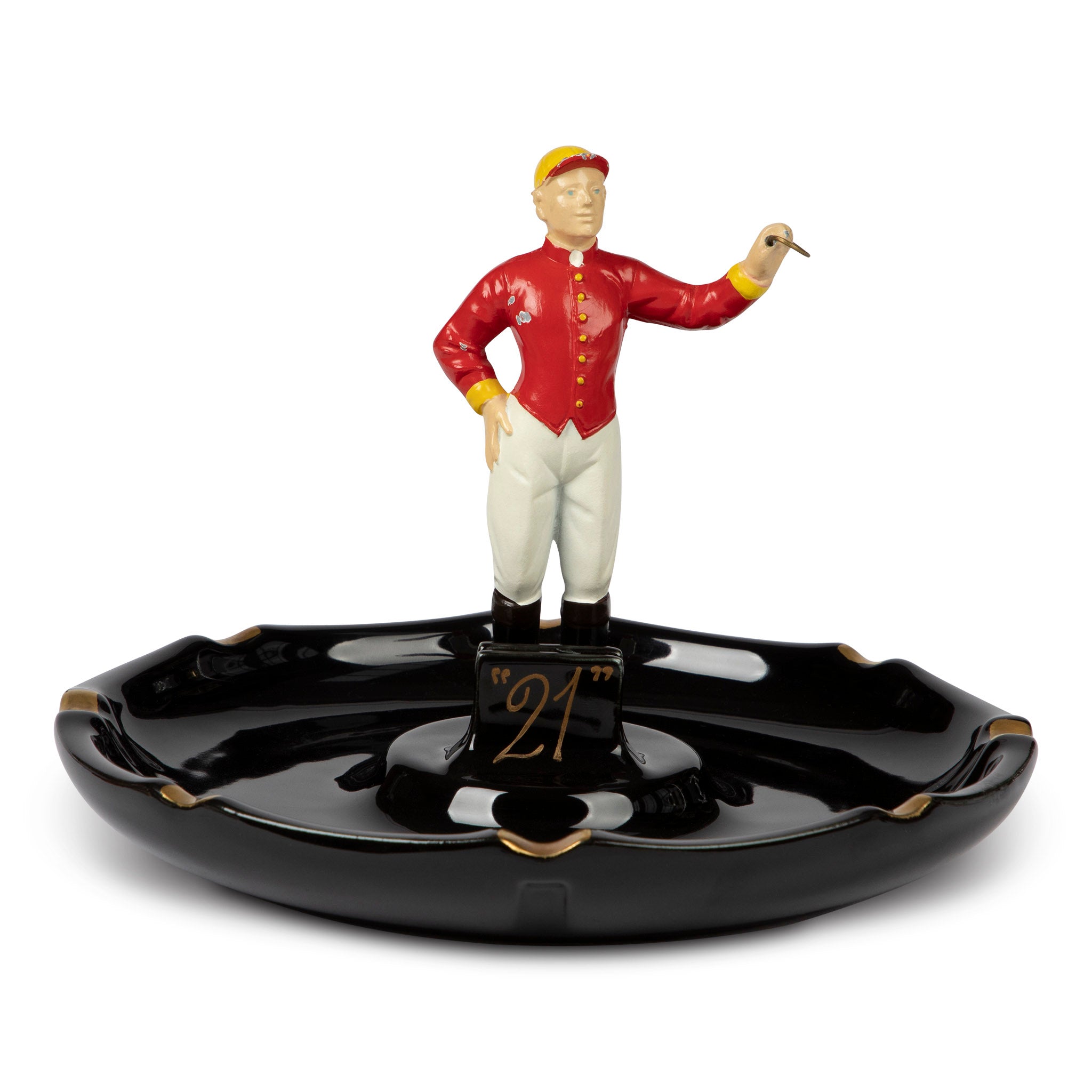 21 Club Jockey Porcelain Ashtray