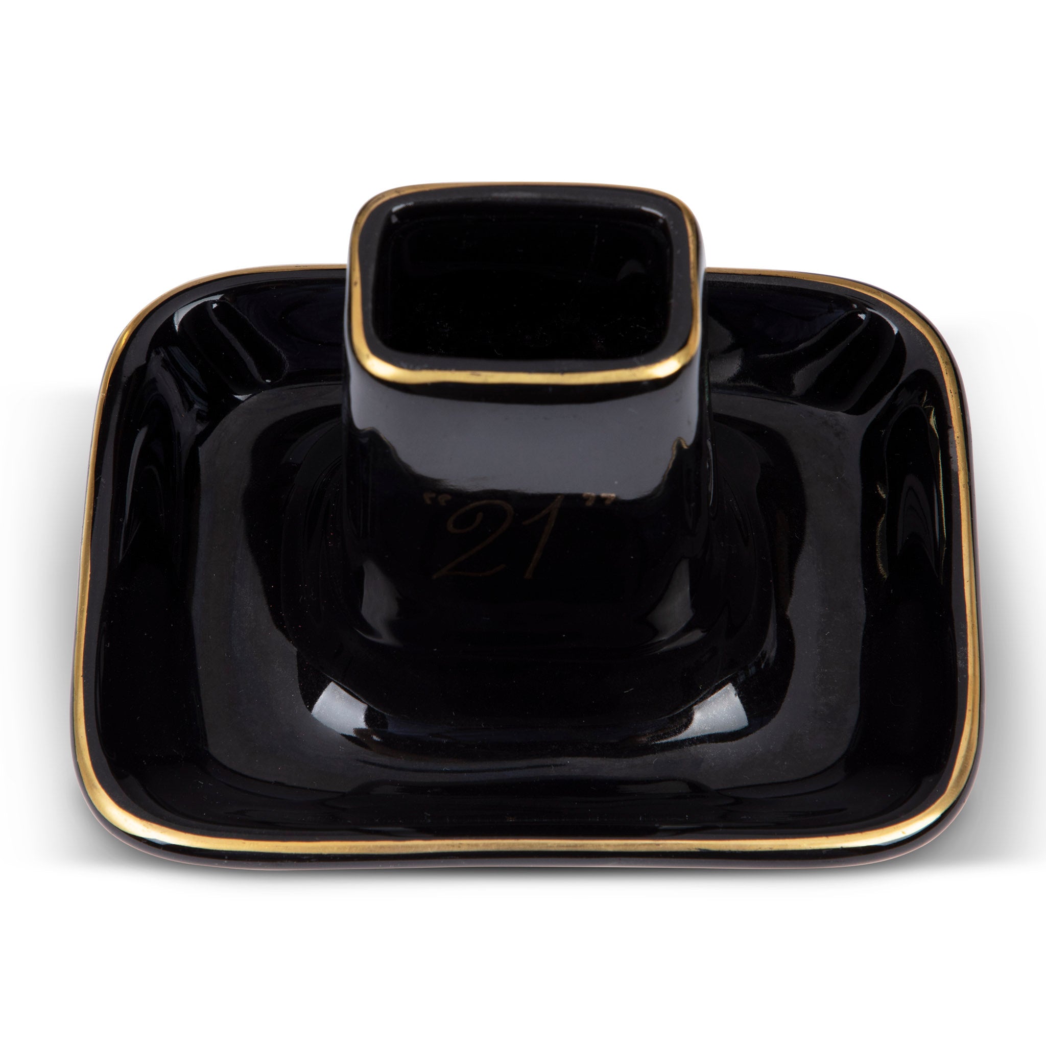 '21' Club Black Porcelain Ashtray