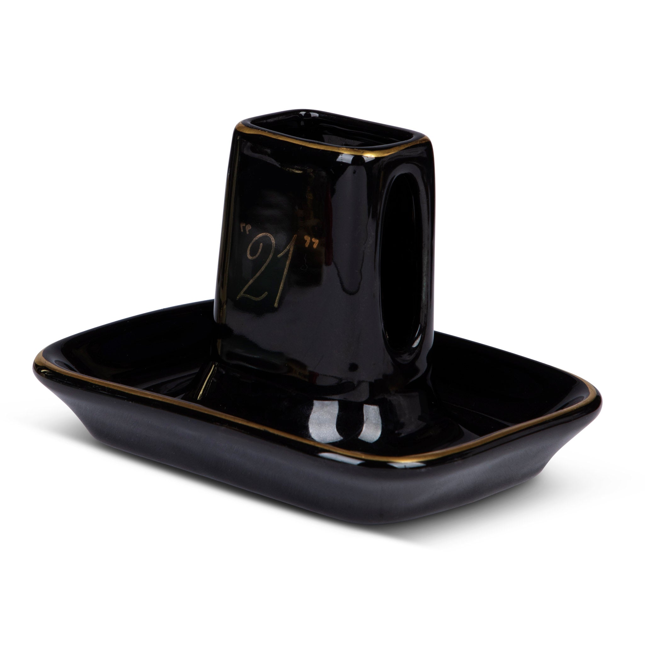 '21' Club Black Porcelain Ashtray