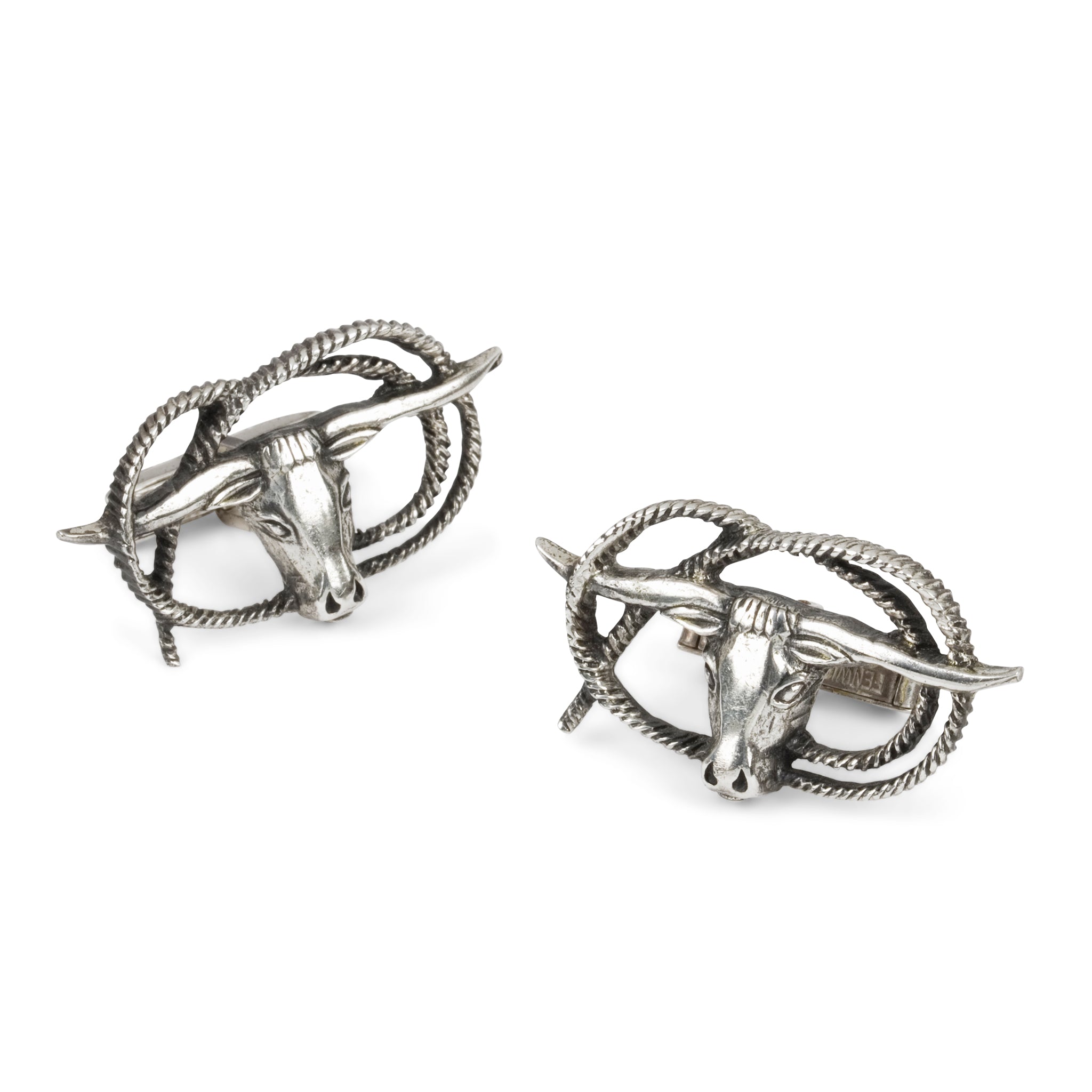 Vintage Fenwick & Sailors Sterling Texas Longhorn Cufflinks