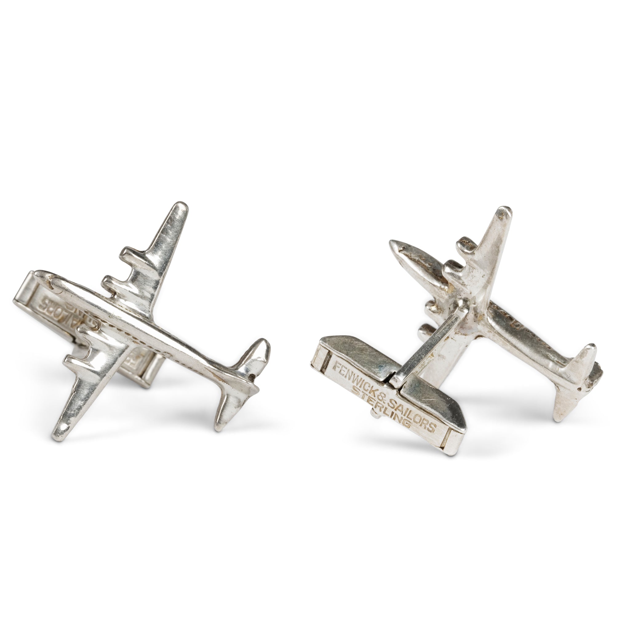 Fenwick & Sailors Sterling Silver Airplane Cufflinks