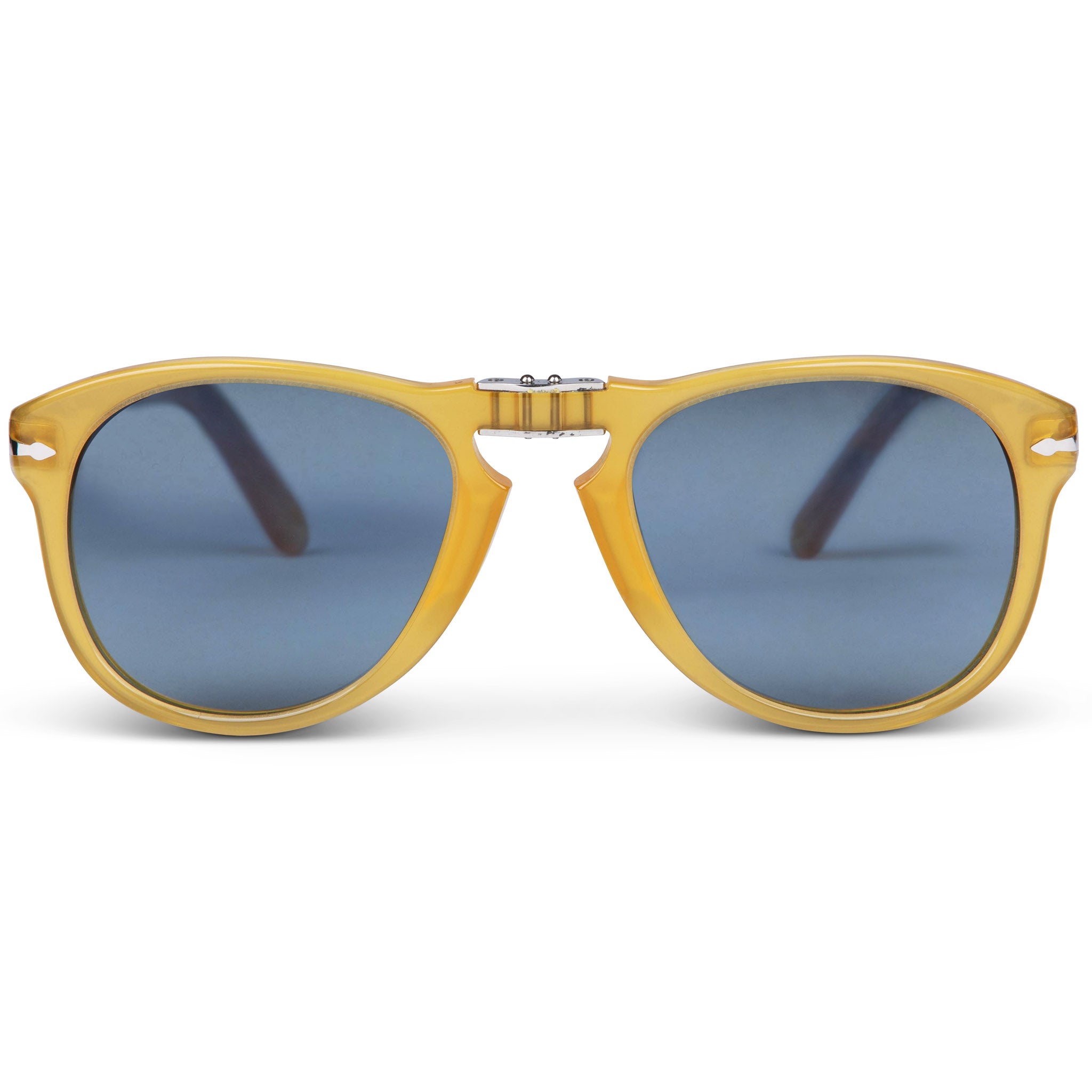Persol 714 Steve McQueen Opal Yellow with Polarized Light Blue Gradient