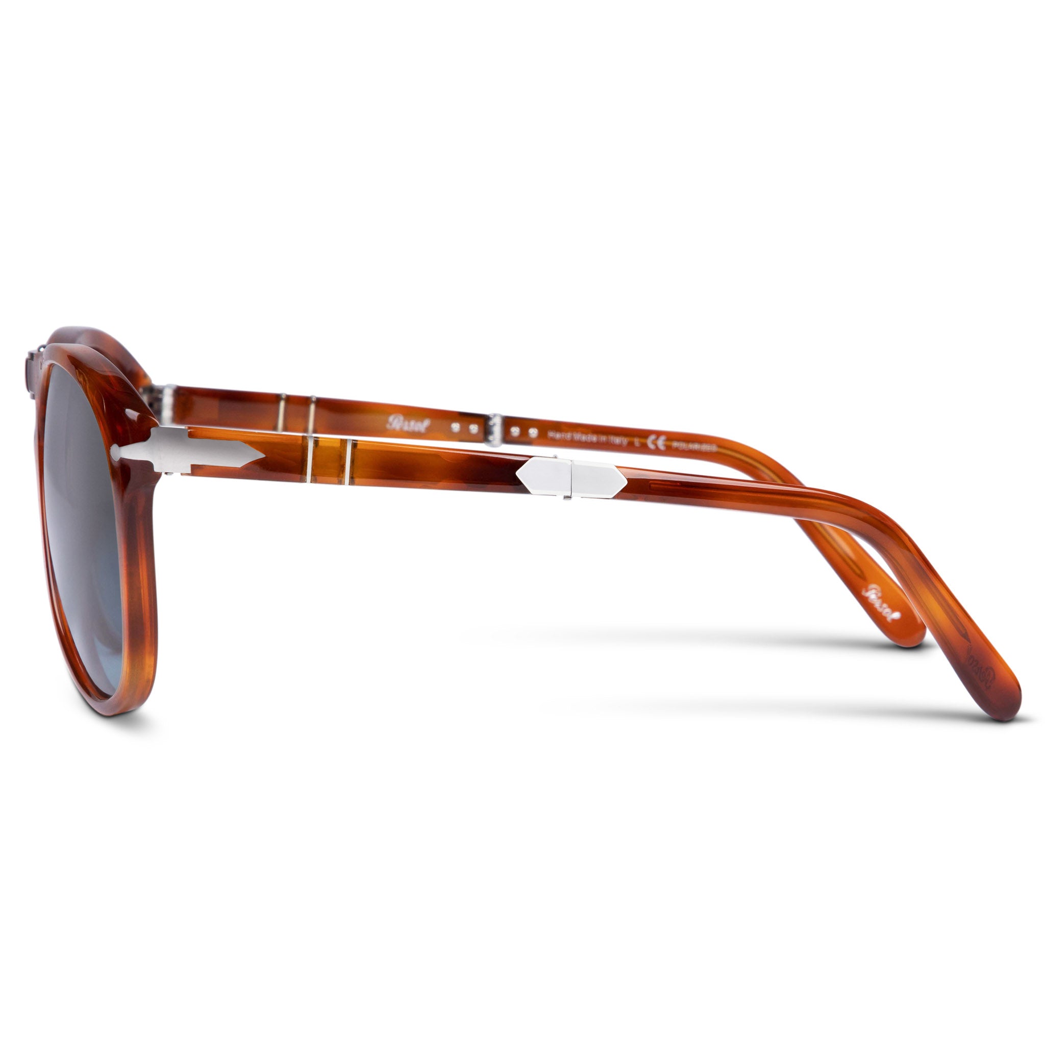 Persol 714 Steve McQueen Sun Light Havana with Polarized Light Blue Gradient