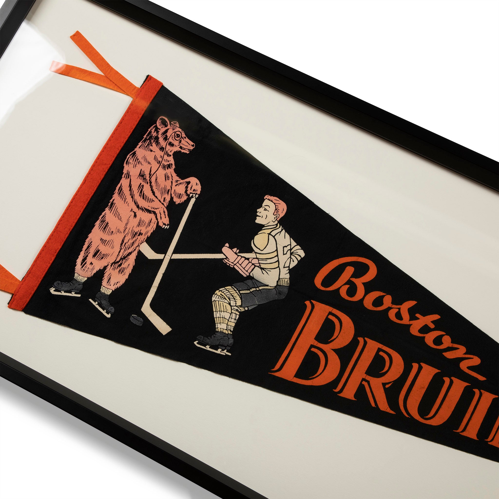 Framed Vintage Boston Bruins Hockey Pennant