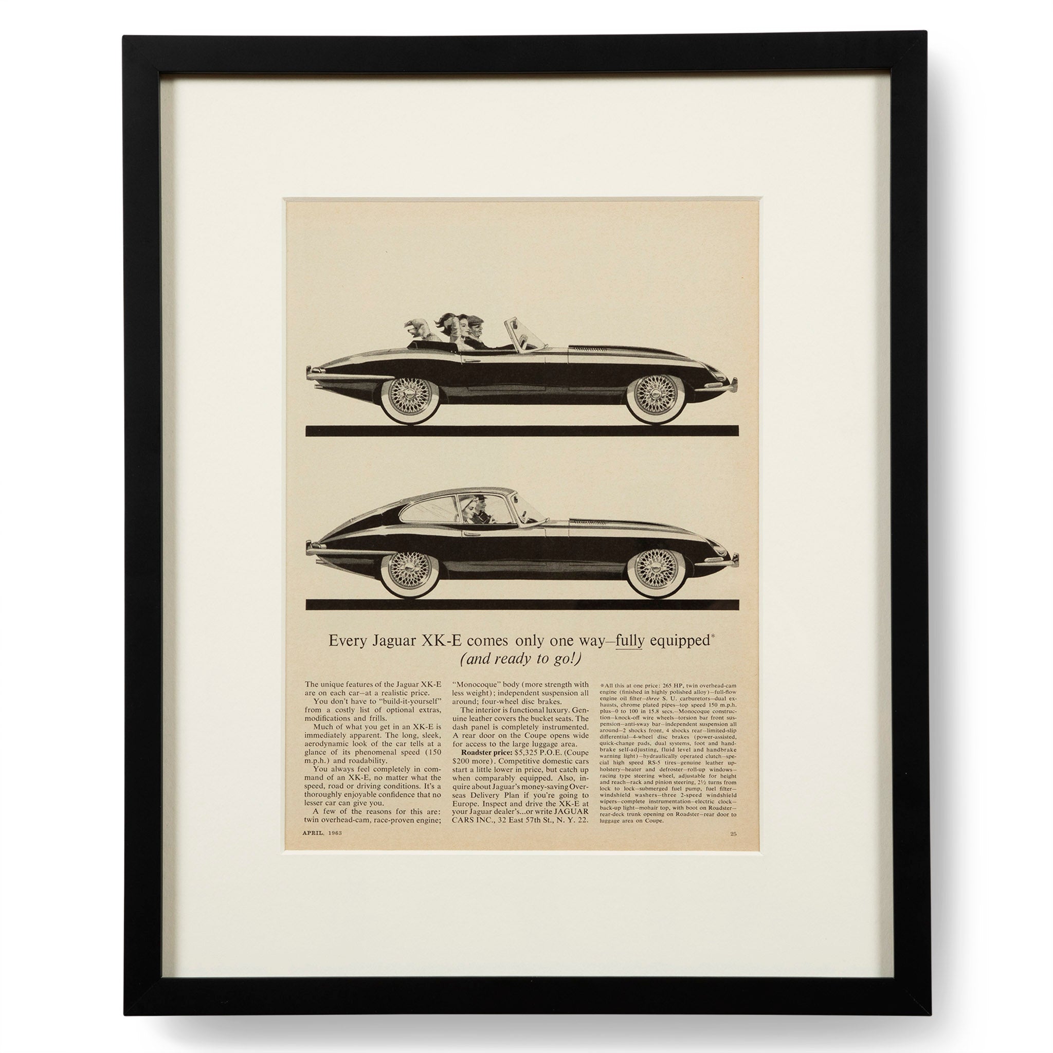 Vintage Jaguar Motors XK-E Advertisement