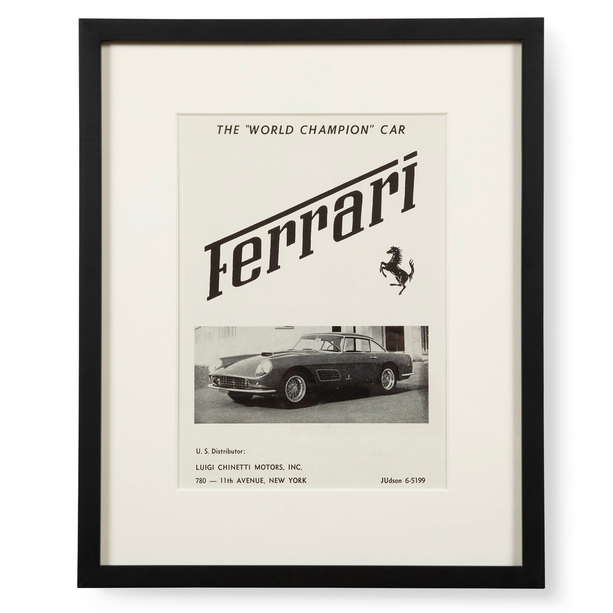 Vintage Ferrari "World Champion" Car Advertisement