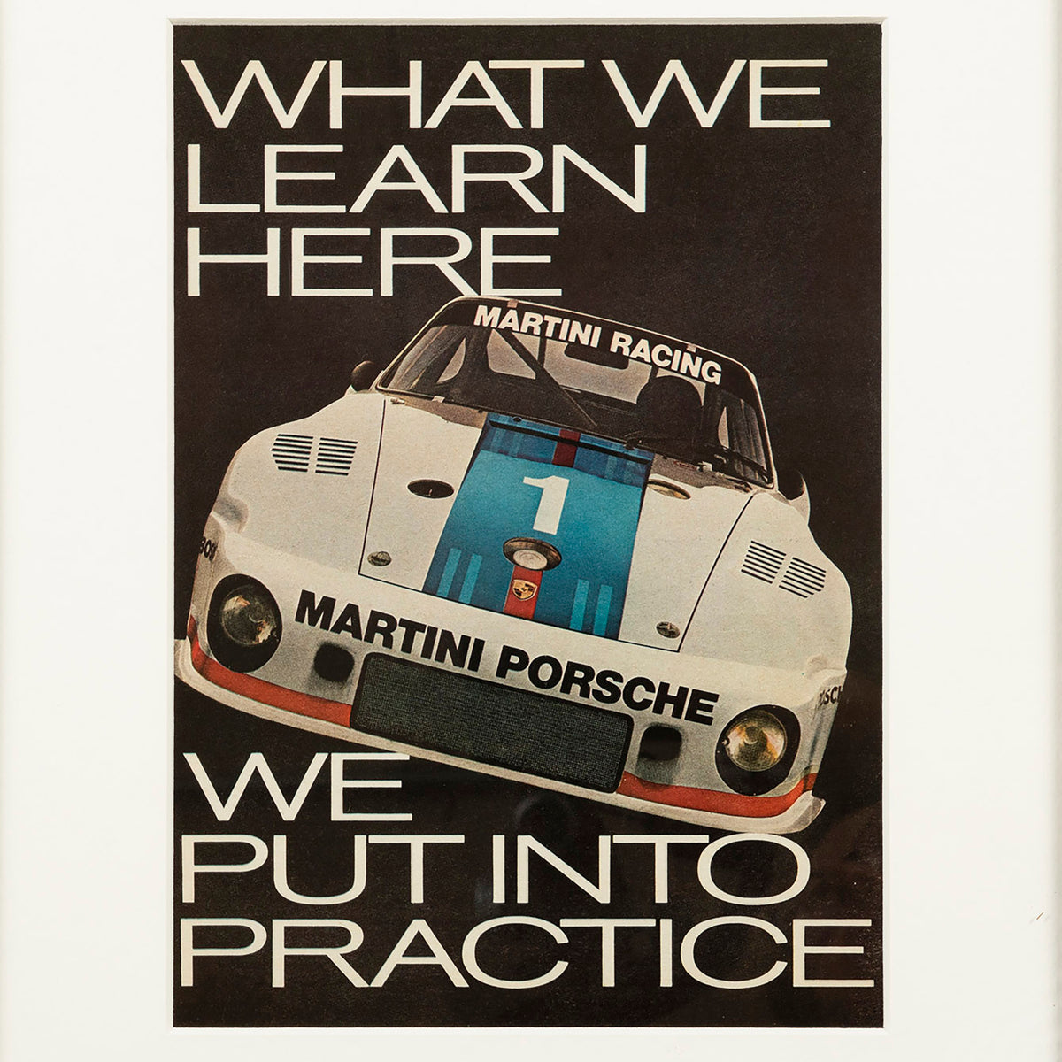 Framed Vintage Martini Porsche Racing Advertisement