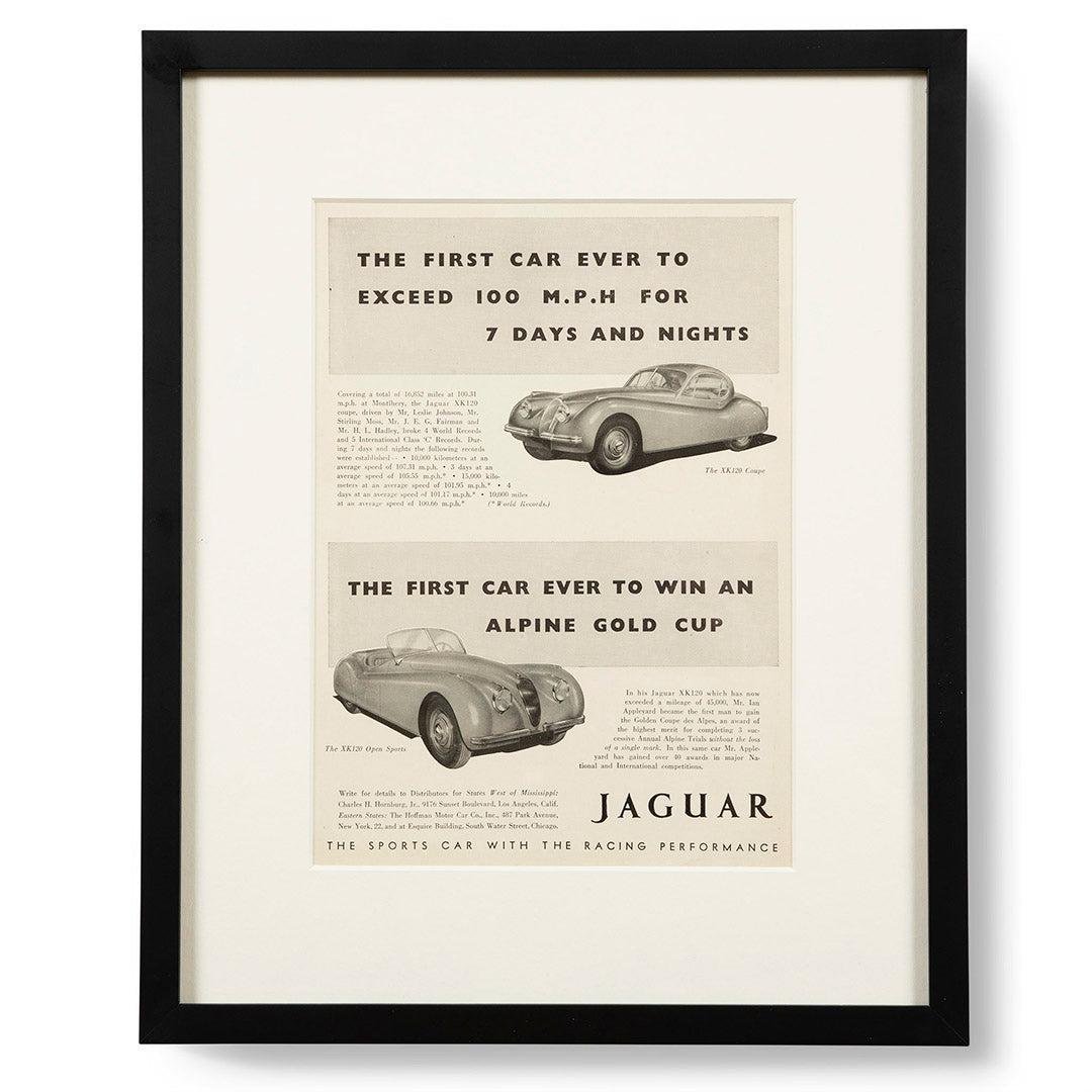 Vintage Jaguar Motors XK-120 Advertisement