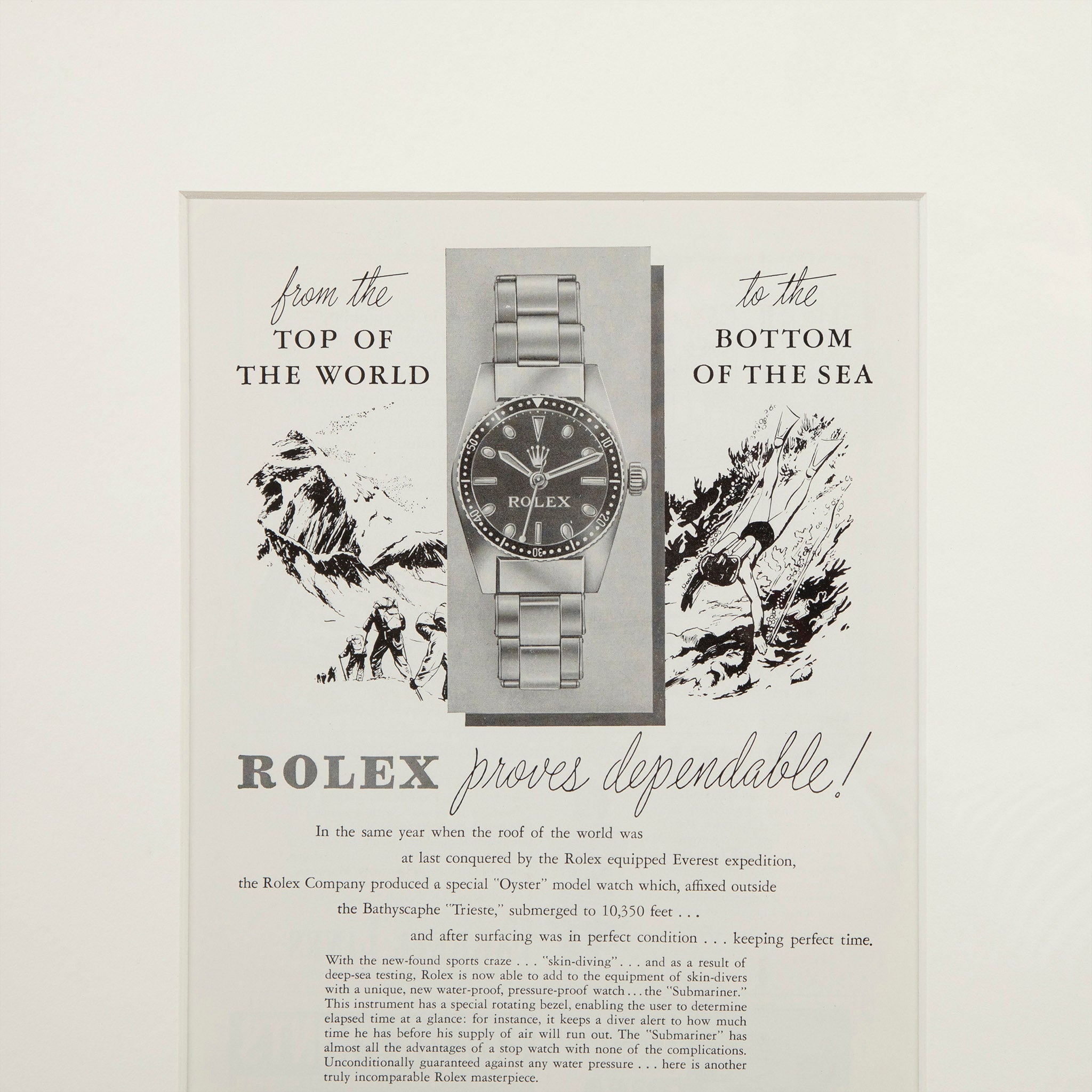 Framed Vintage Rolex Proves Dependable Advertisement