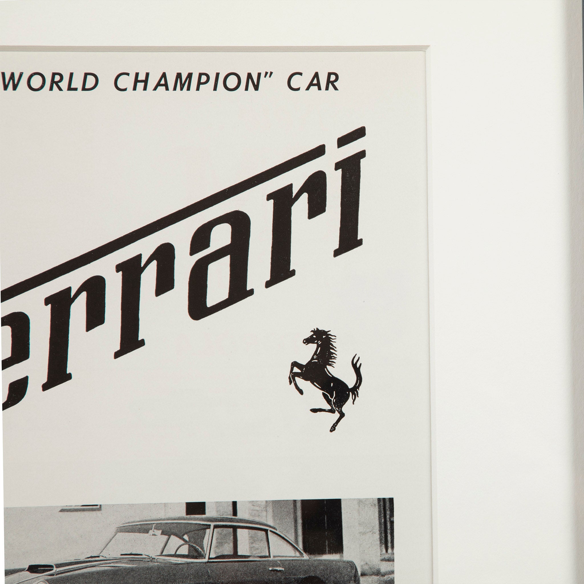 Vintage Ferrari "World Champion" Car Advertisement