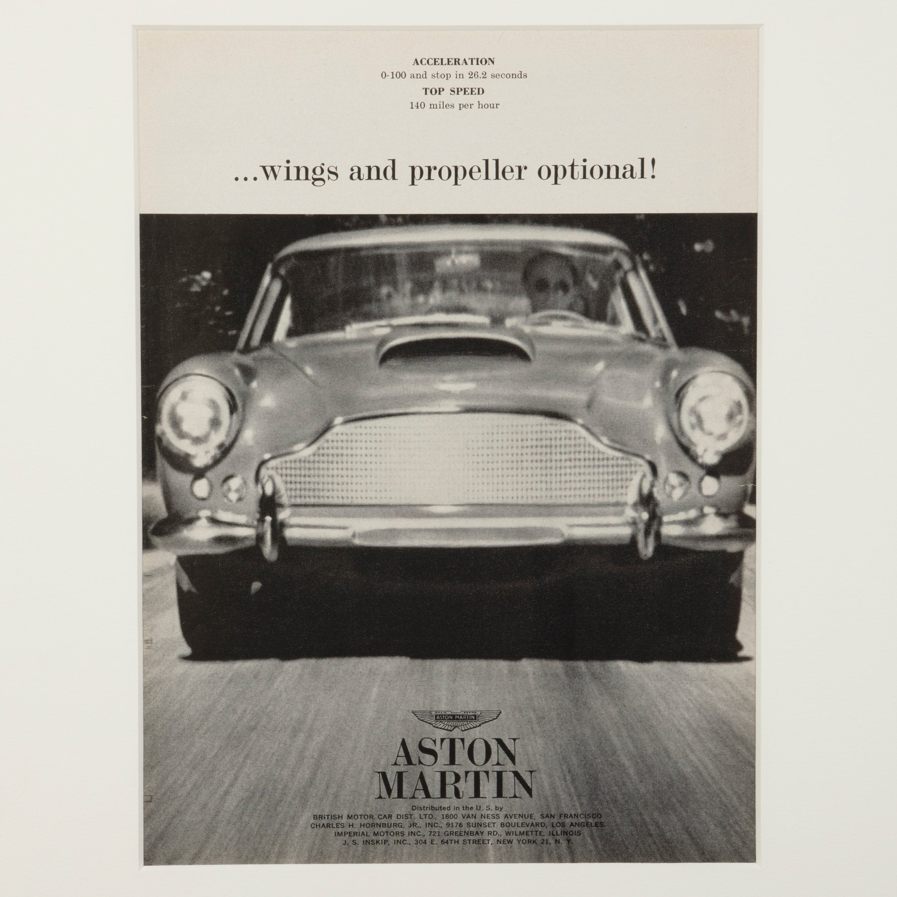 Framed Vintage Aston Martin DB4 Ad