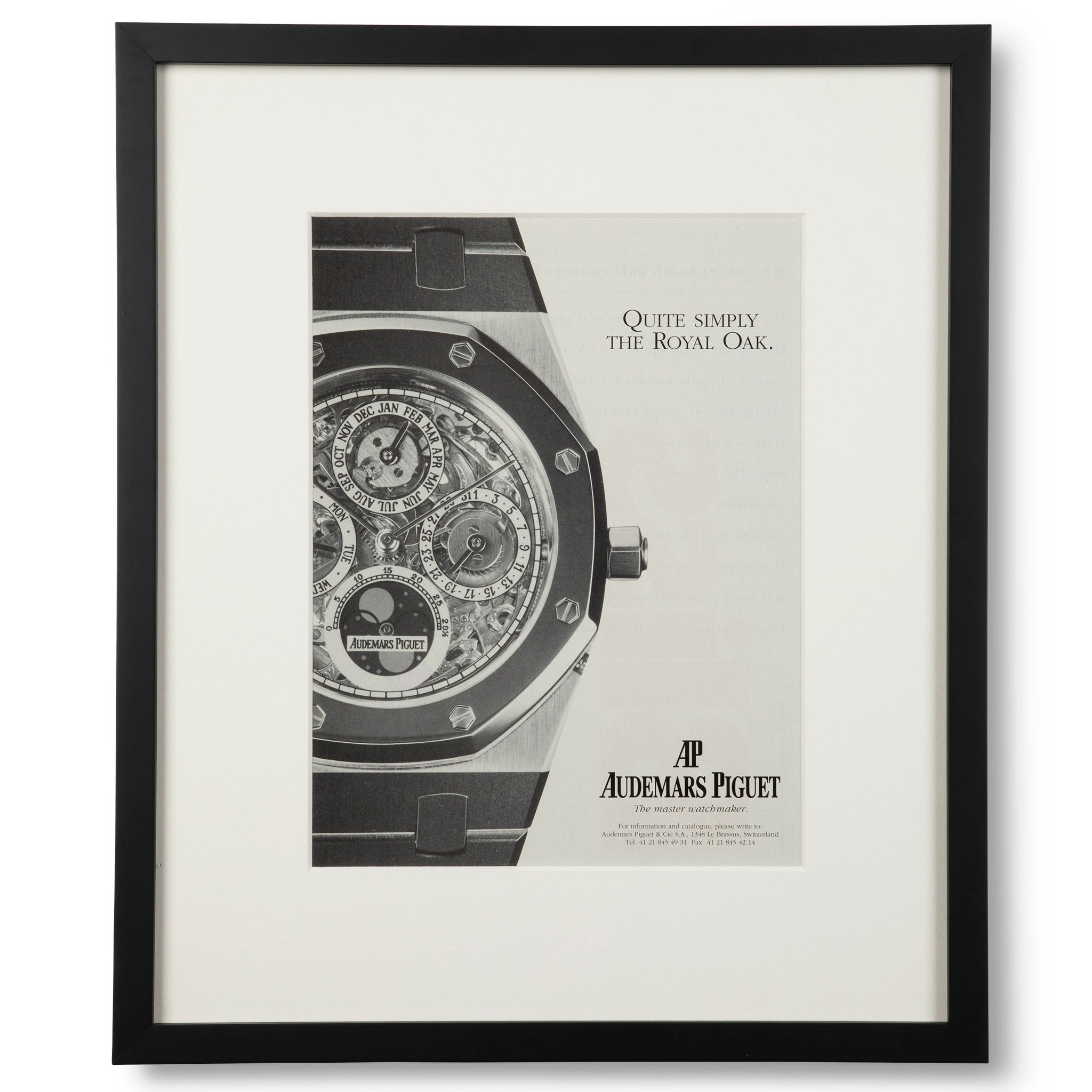 Framed Audemars Piguet Royal Oak Ad