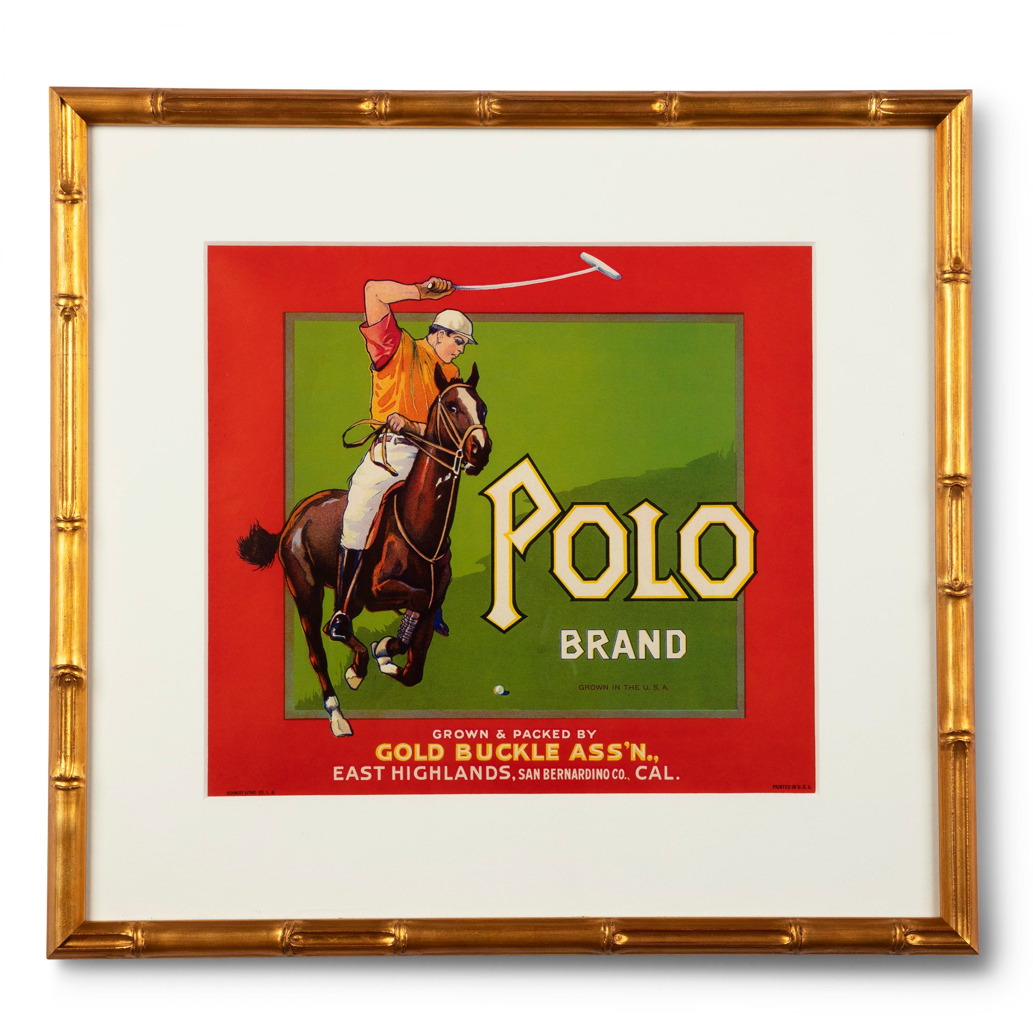 Original Polo Player Advertising Label