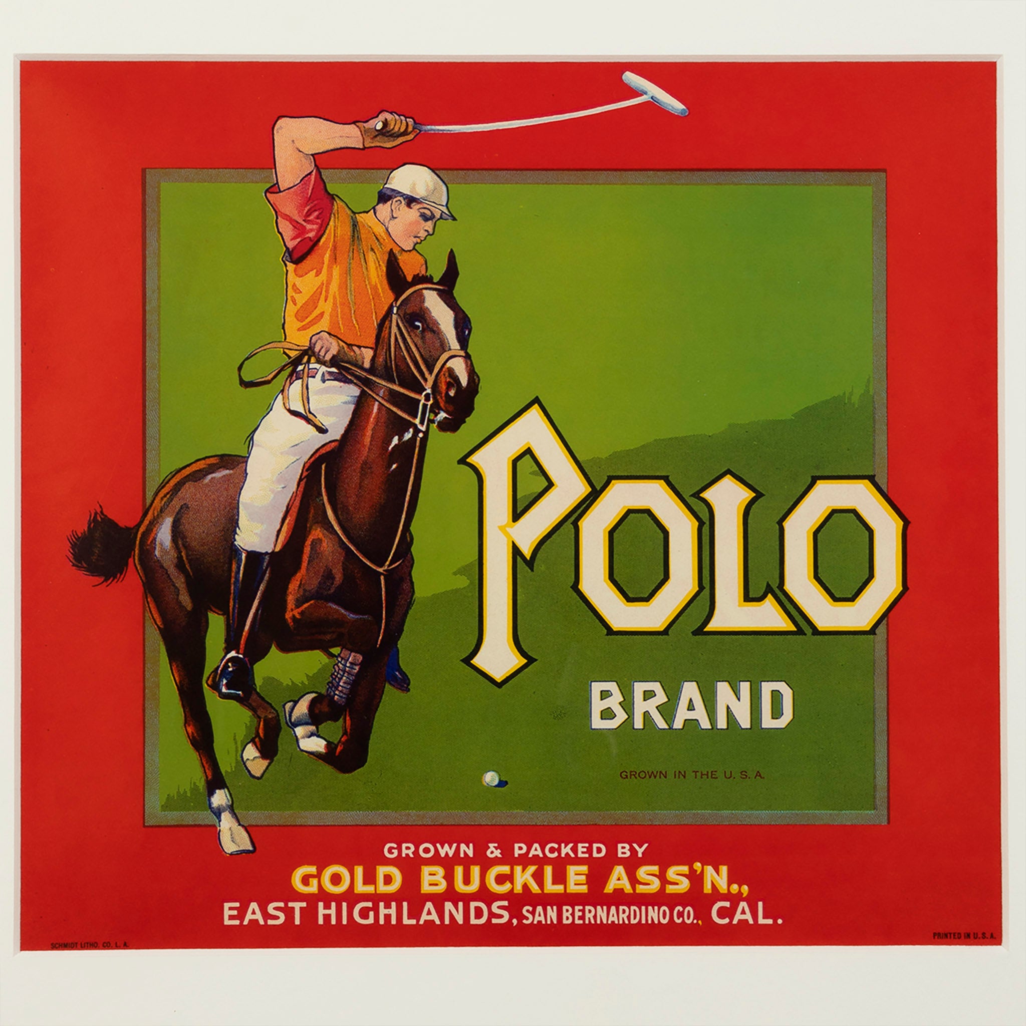 Original Polo Player Advertising Label