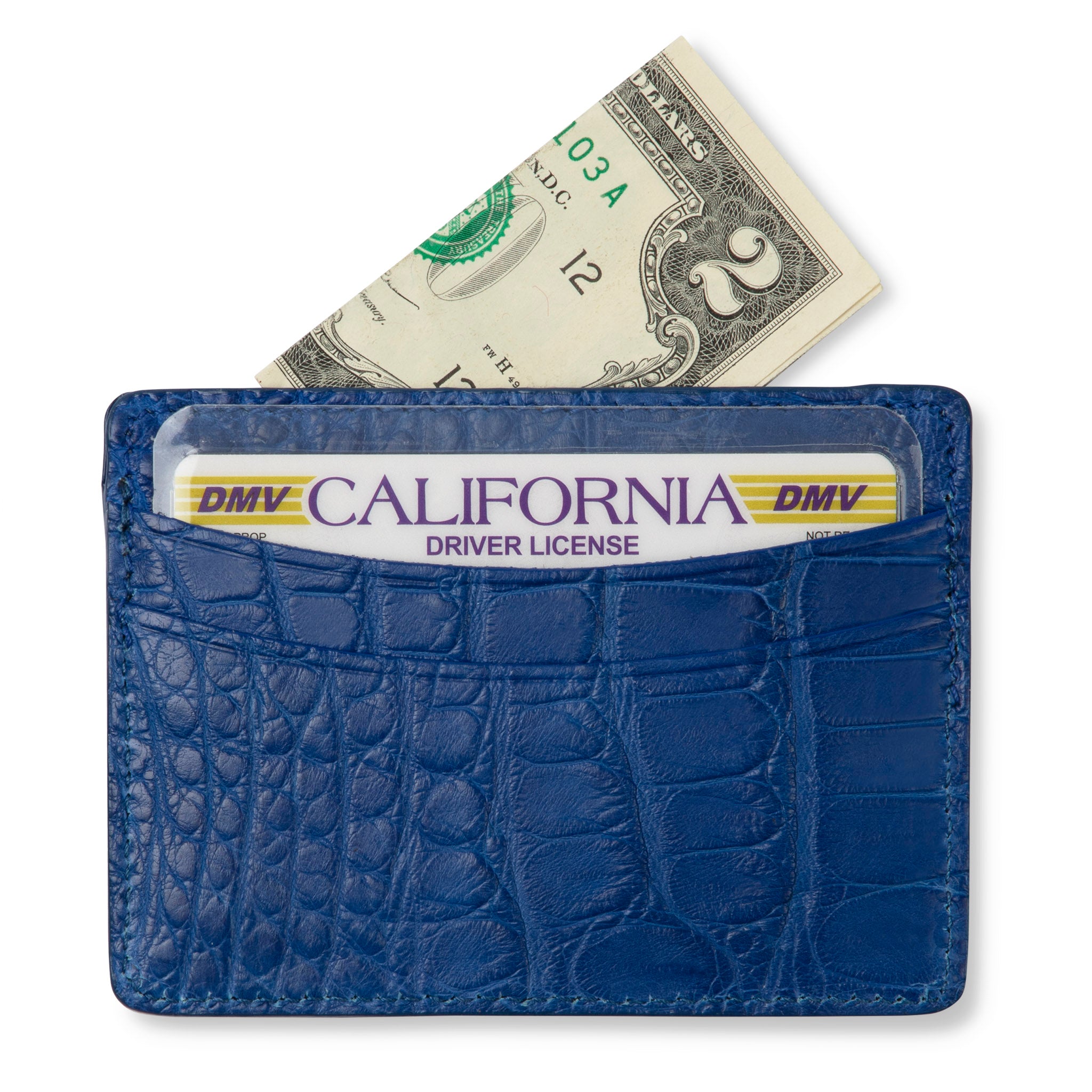 Cobalto Blue Alligator Card Case Wallet