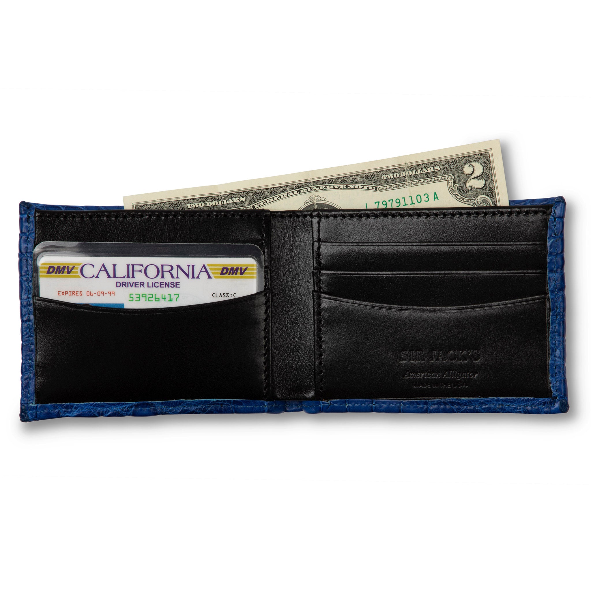 Cobalto Blue Alligator Bifold Wallet