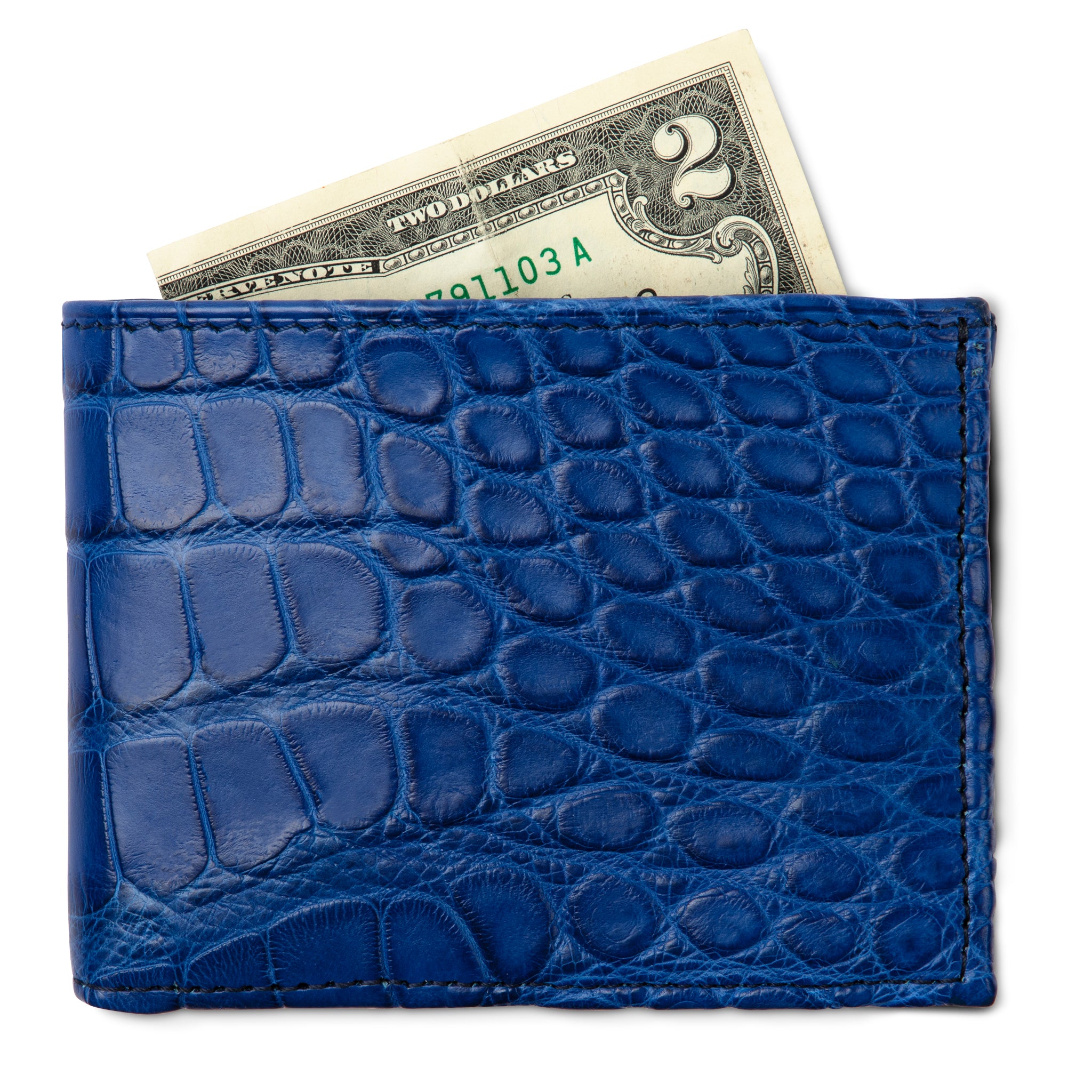 Cobalto Blue Alligator Bifold Wallet