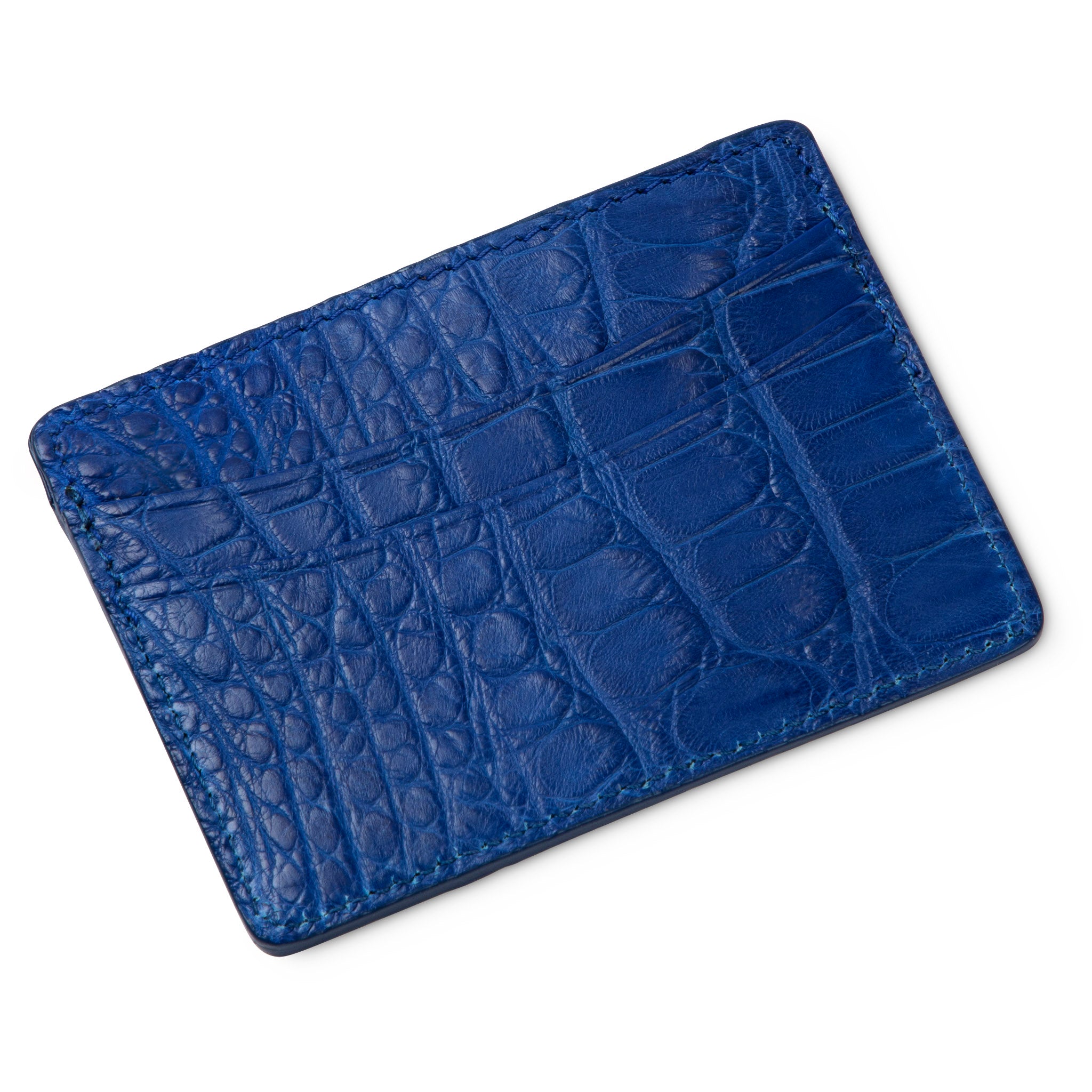 Cobalto Blue Alligator Card Case Wallet