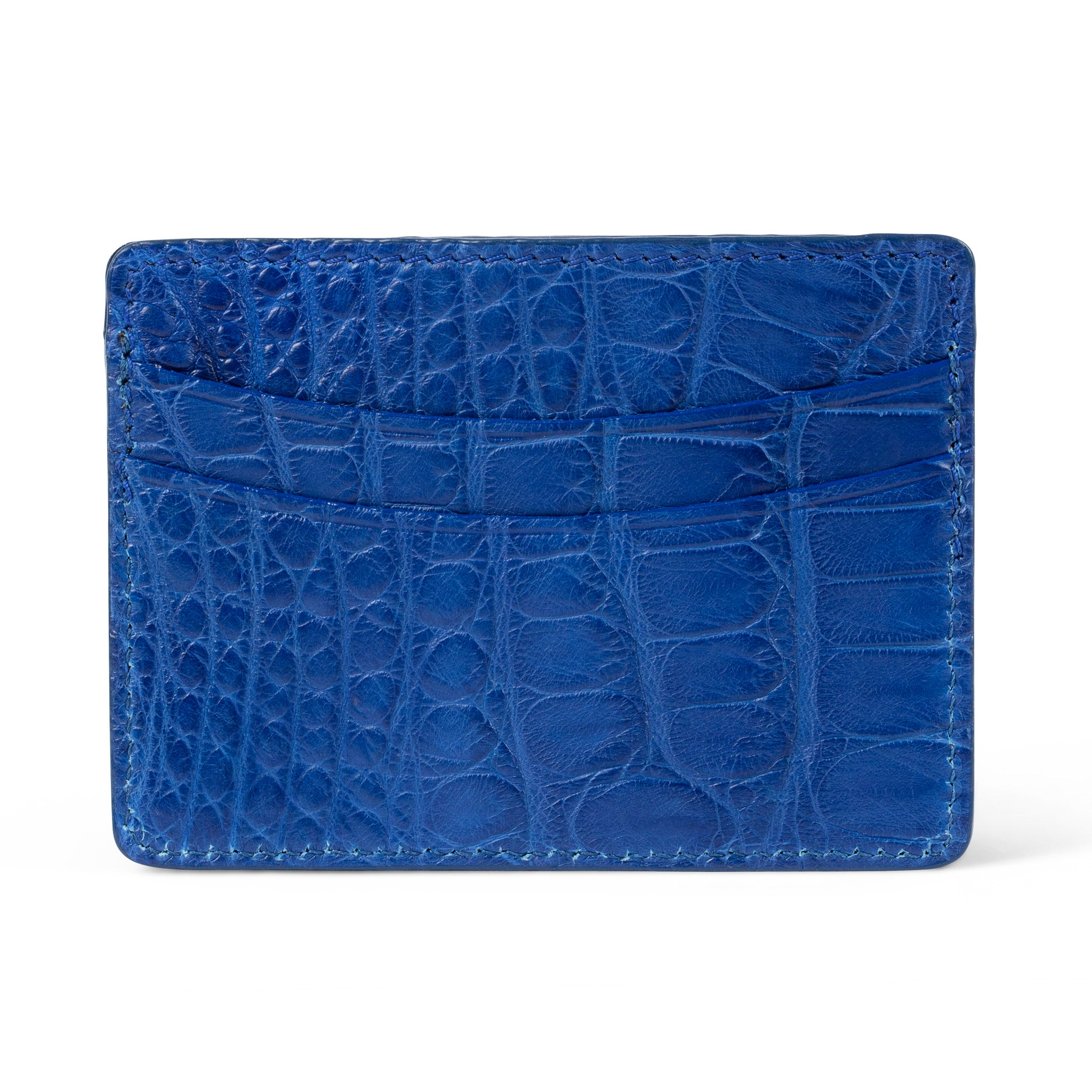 Cobalto Blue Alligator Card Case Wallet