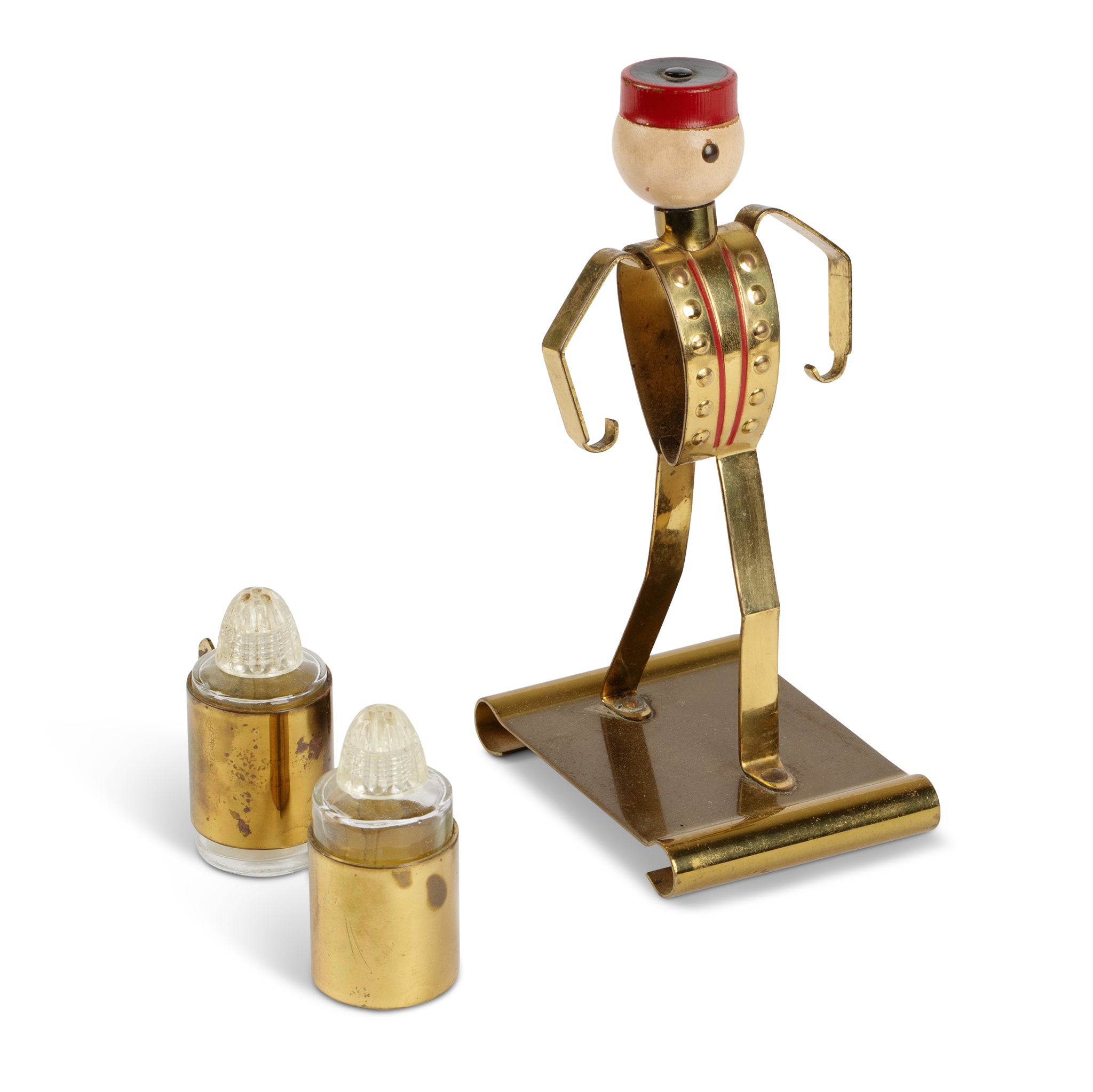 Art Deco Bellhop Salt & Pepper Shaker Holder