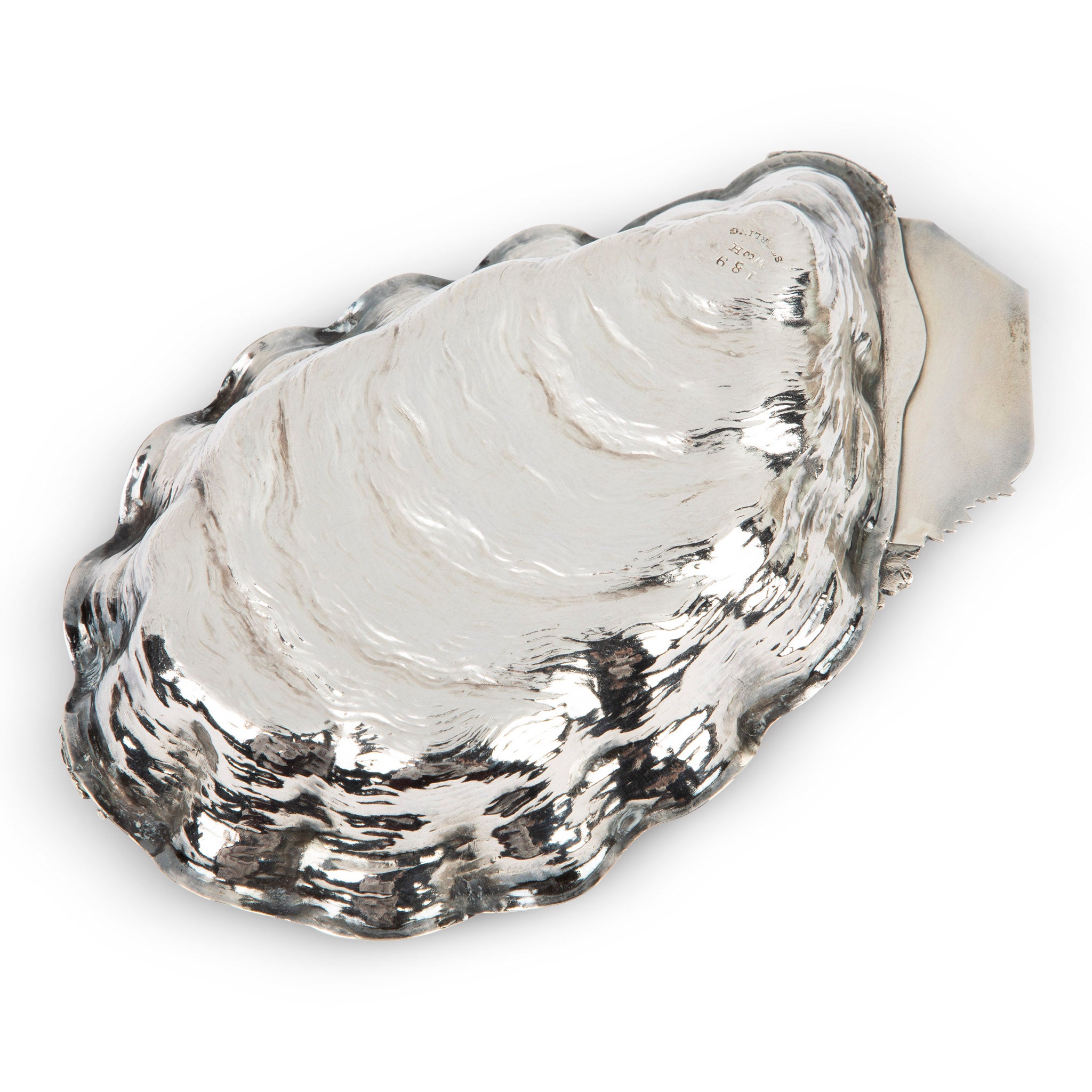 Antique Wood & Hughes Sterling Silver Oyster Shell Dish