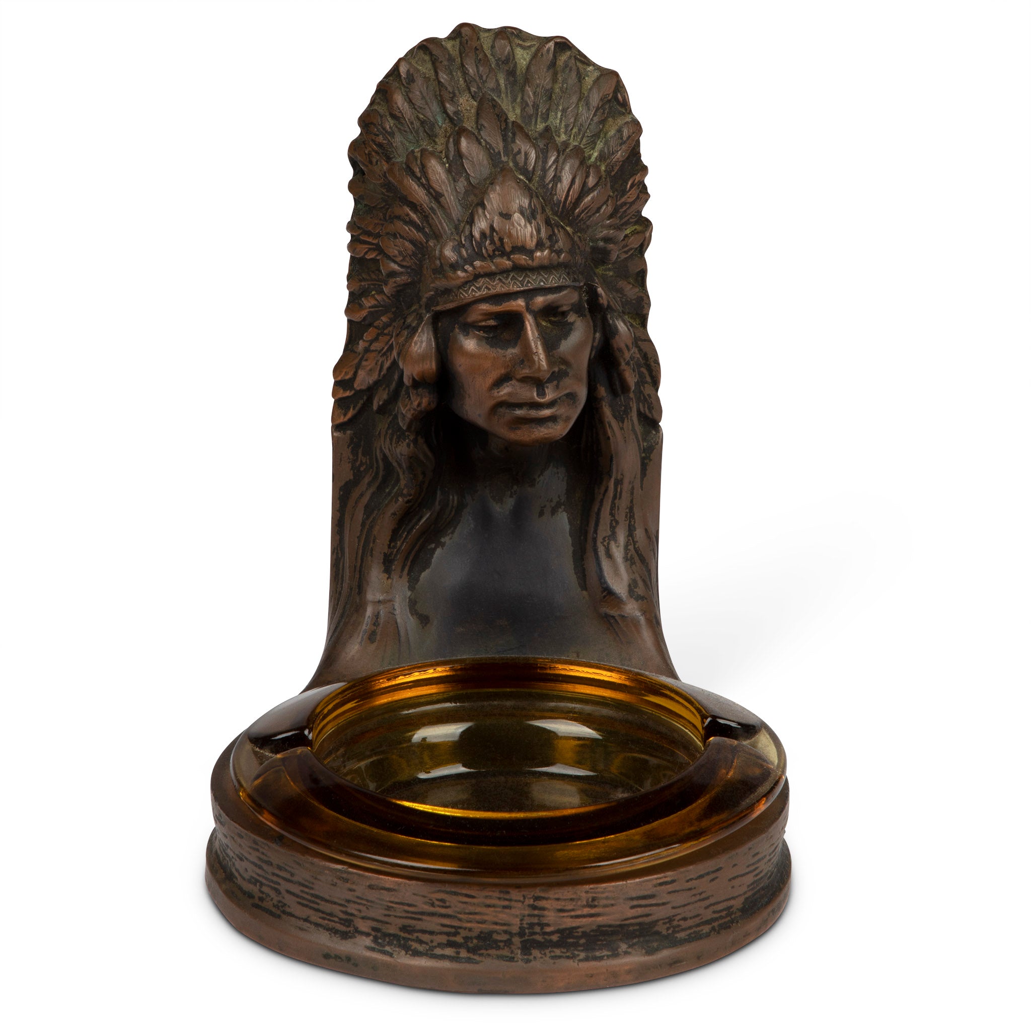 Native American Indian Chief Figural Ashtray