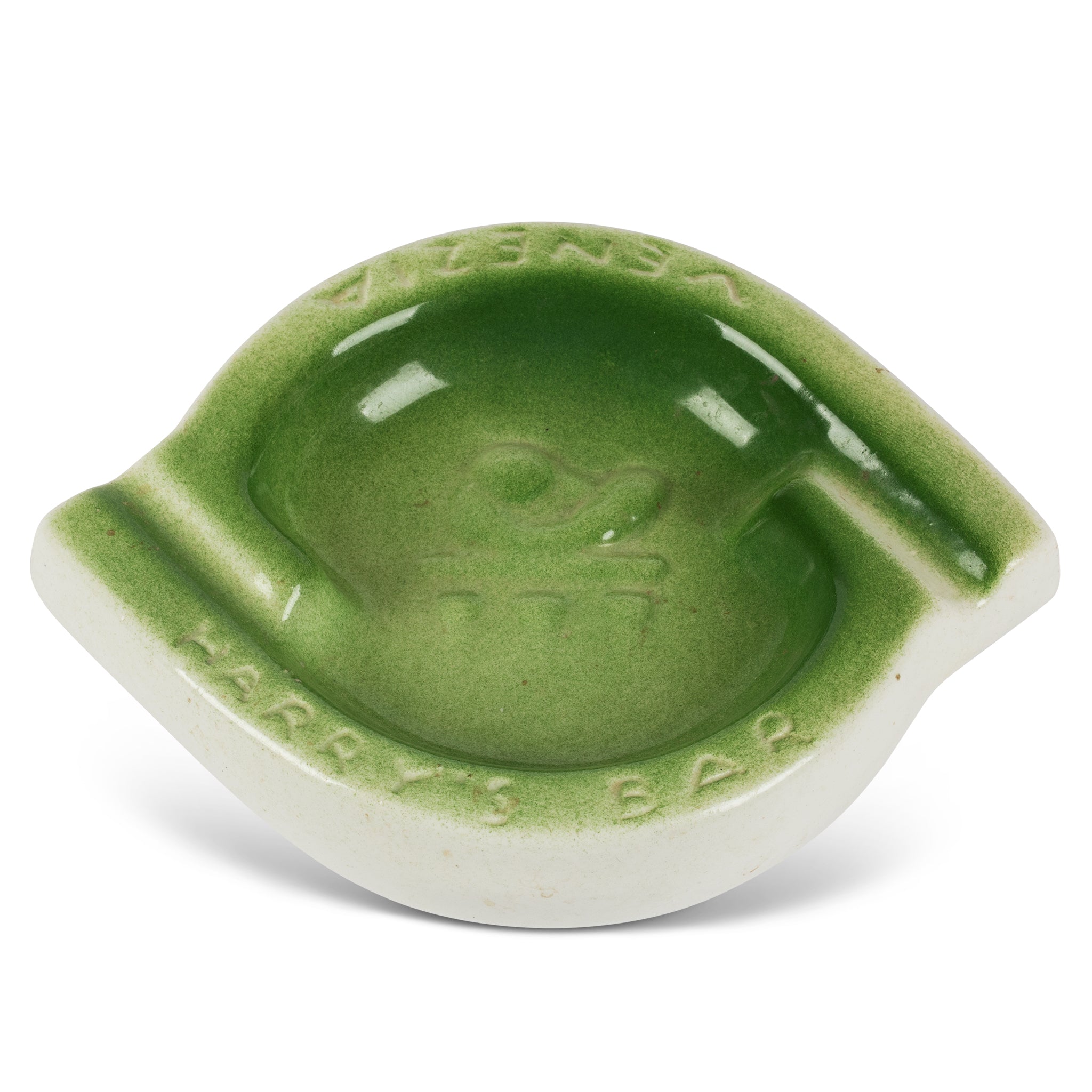 Harry's Bar Venice Italy Green Ceramic Ashtray