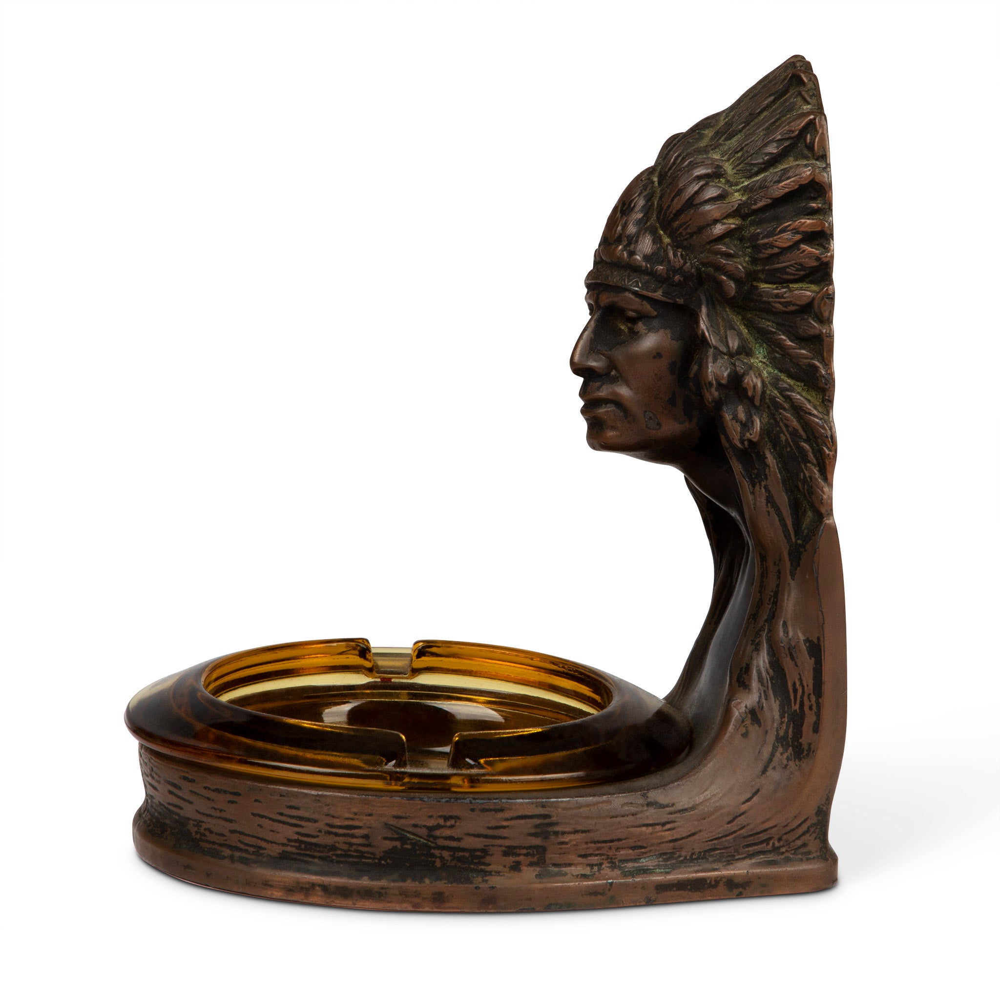 Native American Indian Chief Figural Ashtray