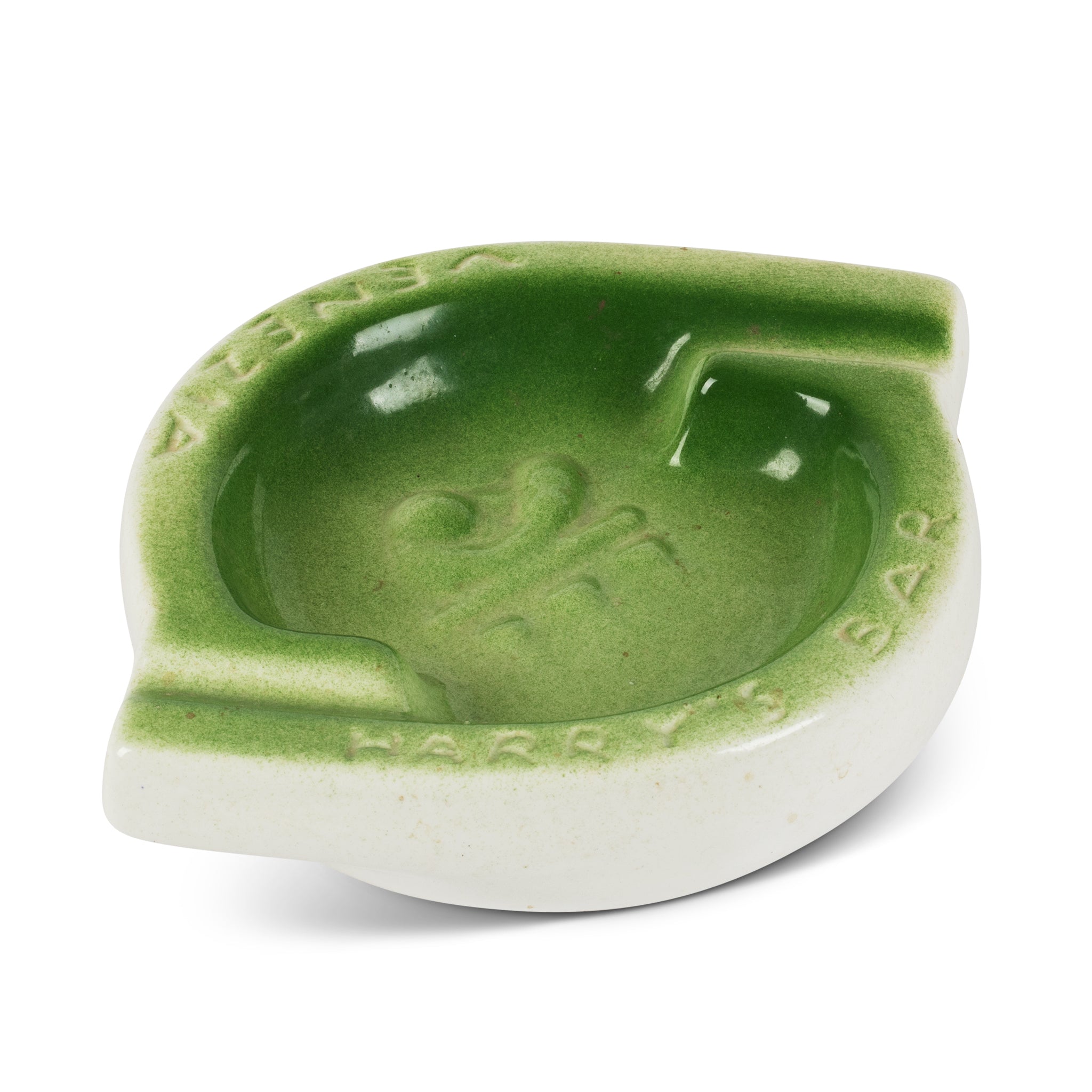 Harry's Bar Venice Italy Green Ceramic Ashtray