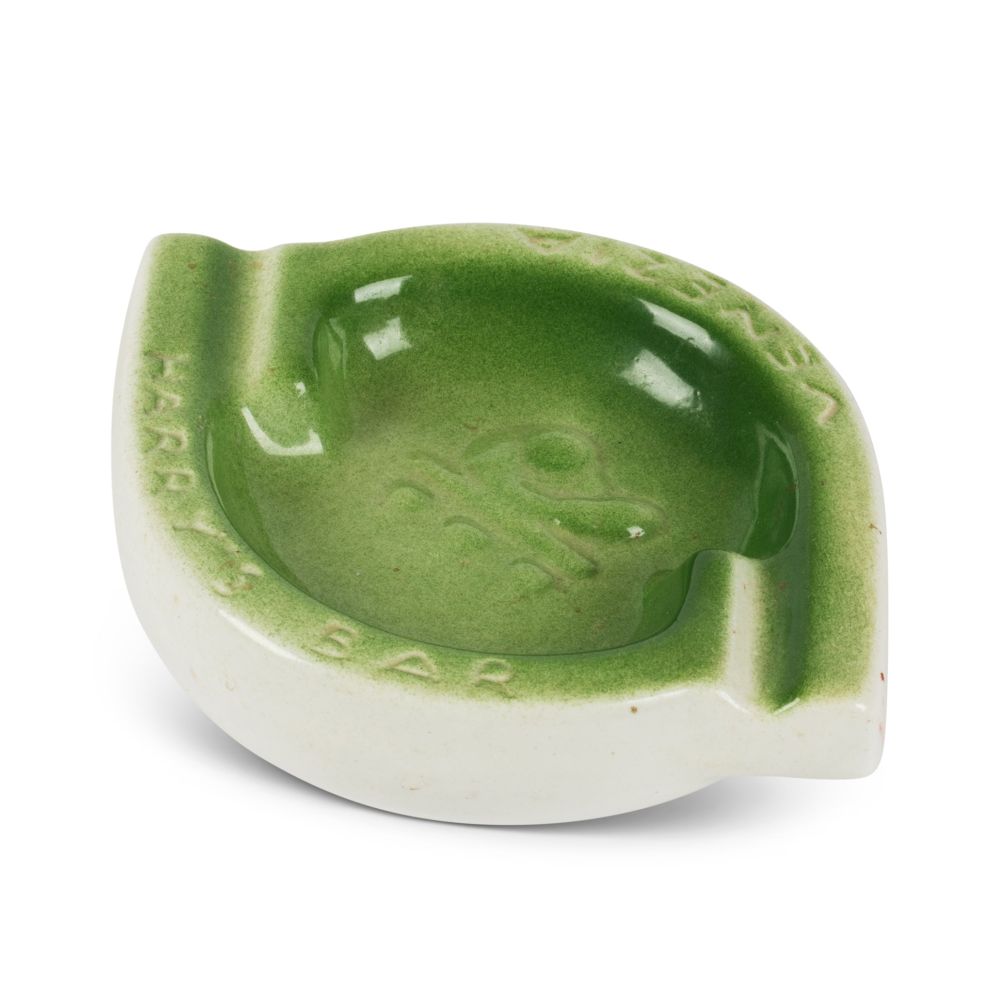 Harry's Bar Venice Italy Green Ceramic Ashtray