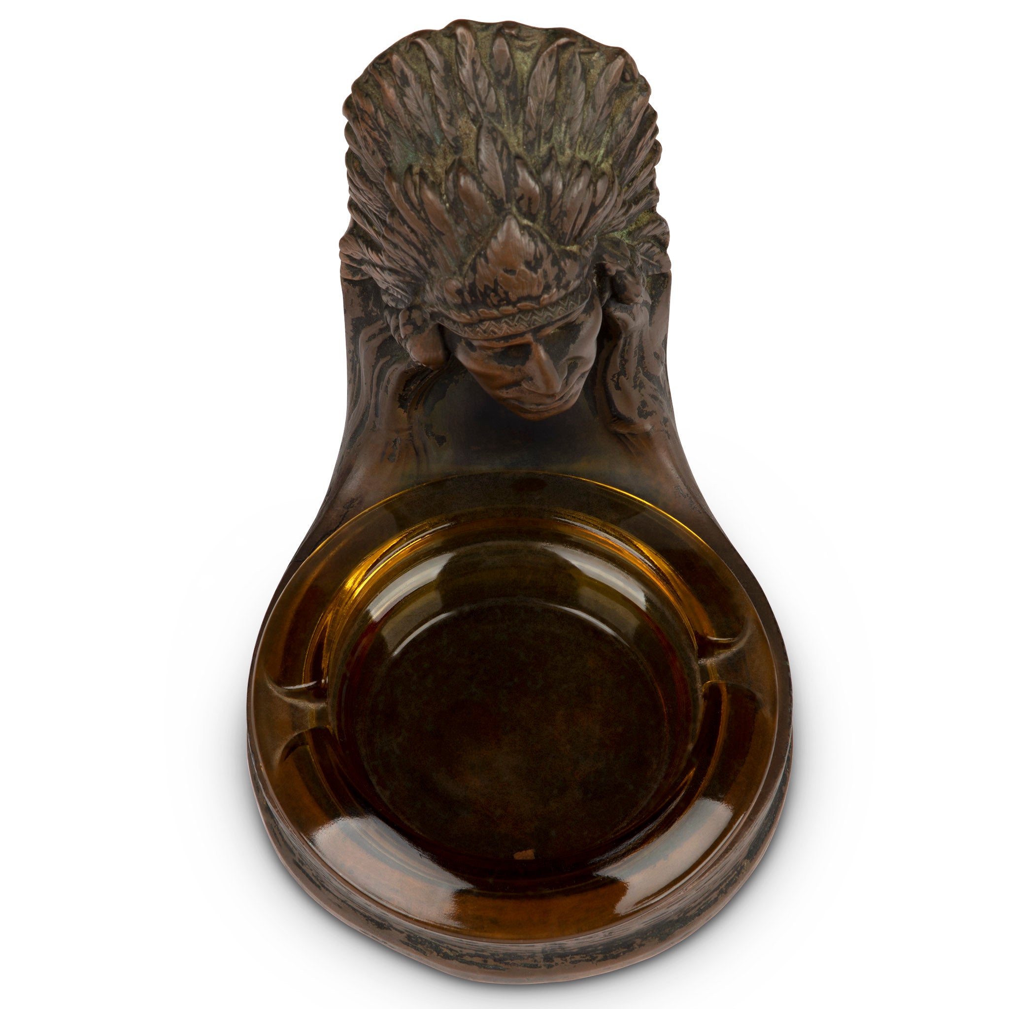 Native American Indian Chief Figural Ashtray