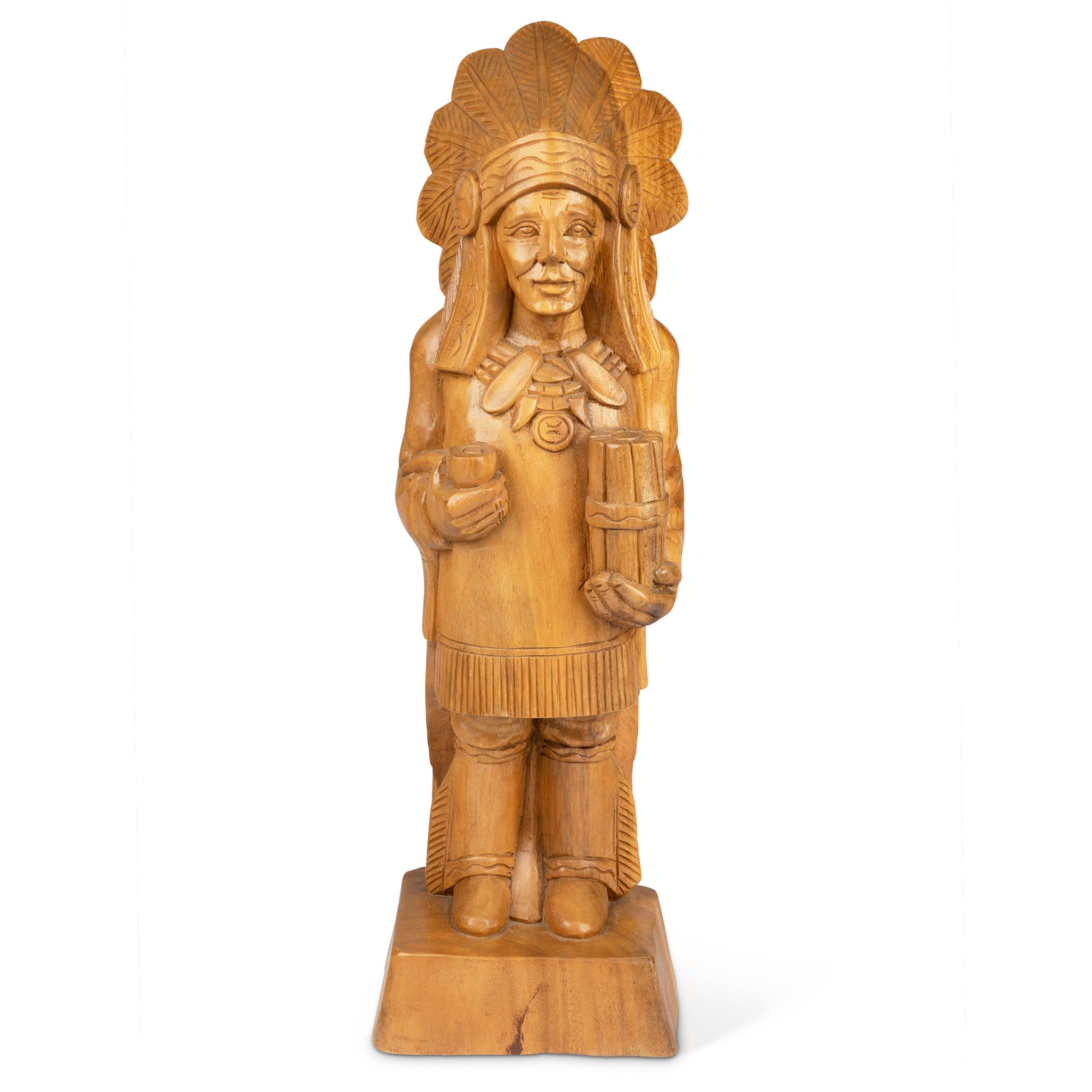 Vintage Carved Indian Chief Countertop Cigar Figure