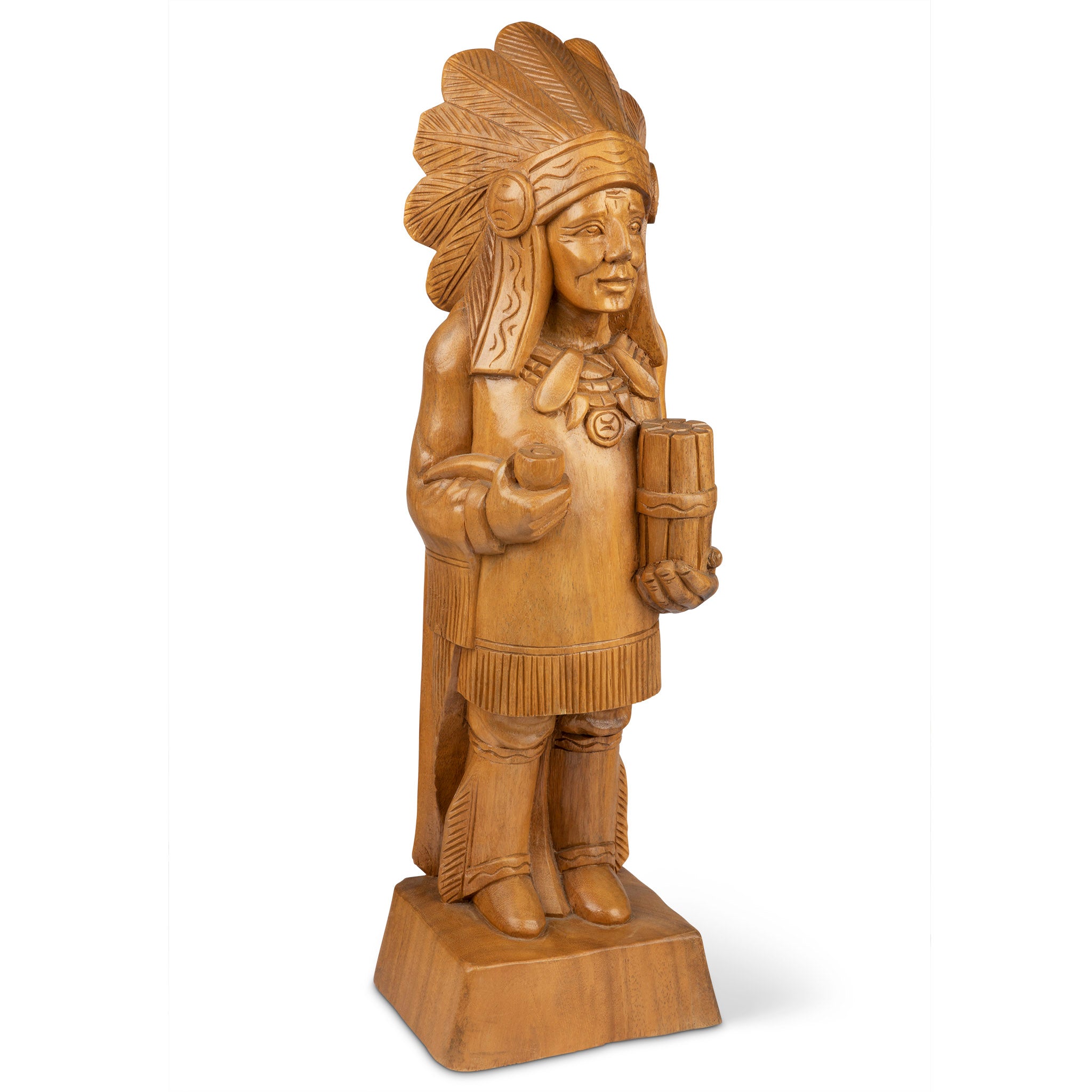 Vintage Carved Indian Chief Countertop Cigar Figure