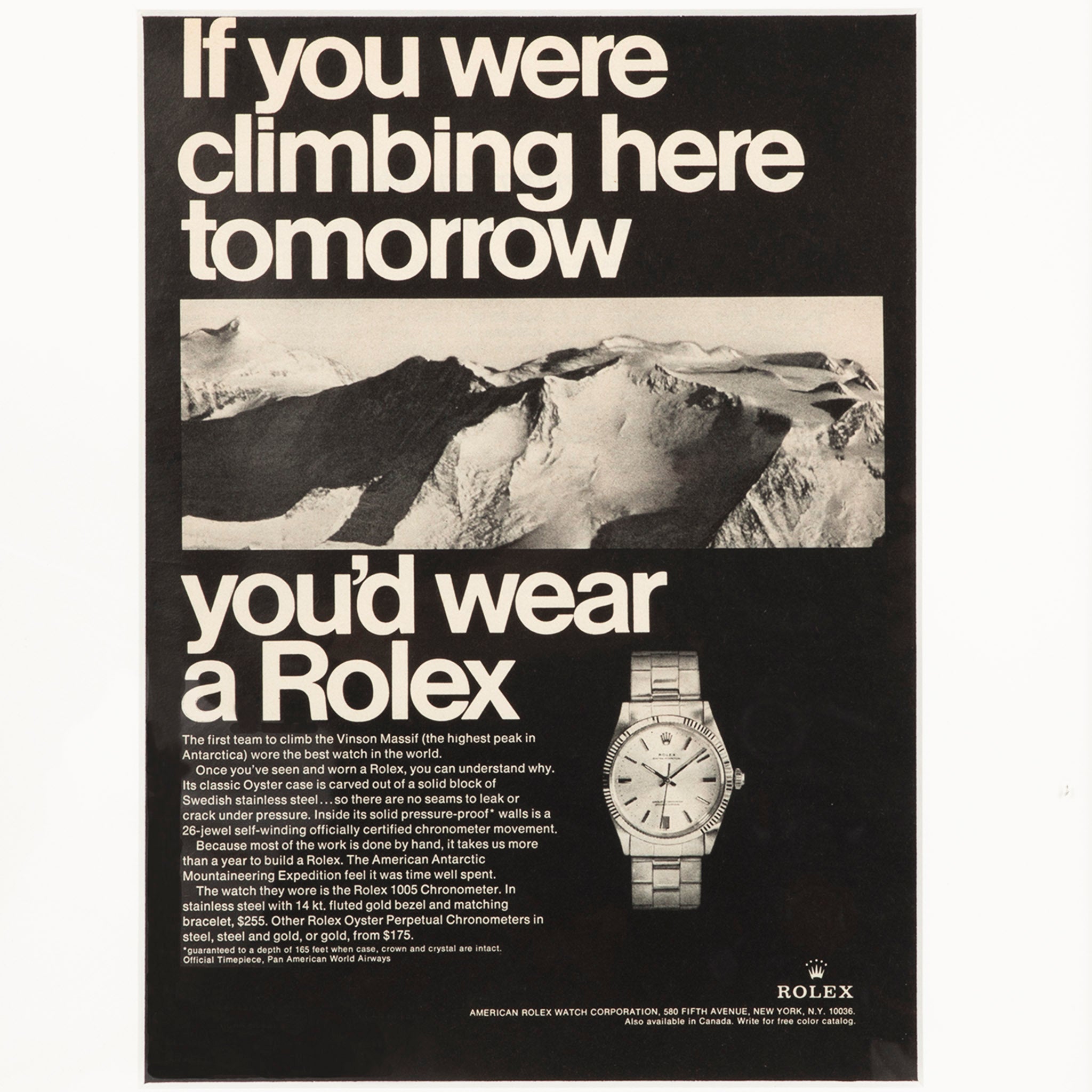 Vintage Rolex Climbing Advertisement