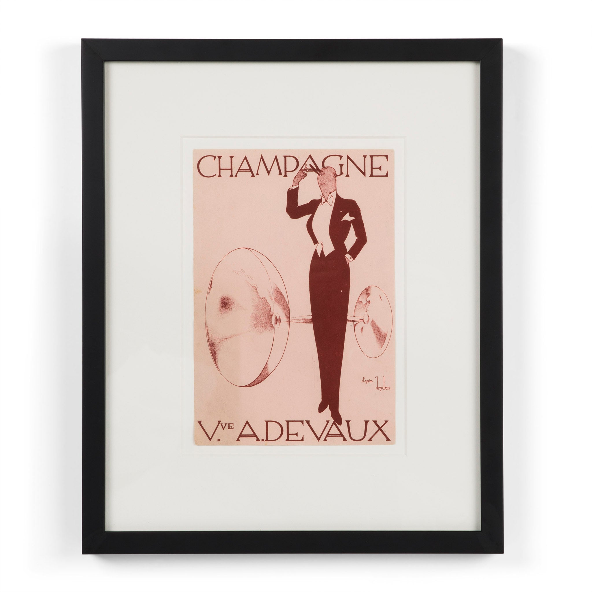 Champagne Veuve A. Devaux Advertising Label