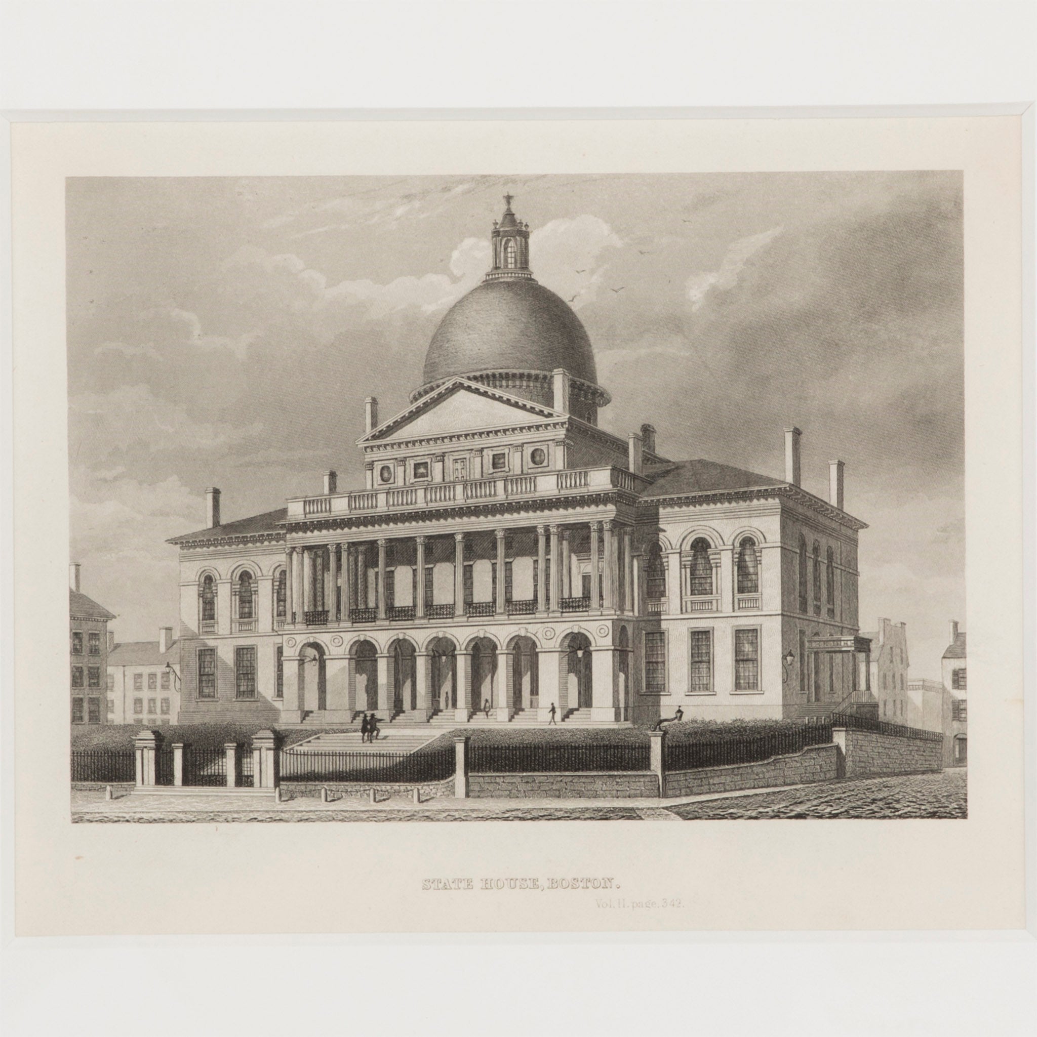 Massachusetts State House Print Engraving