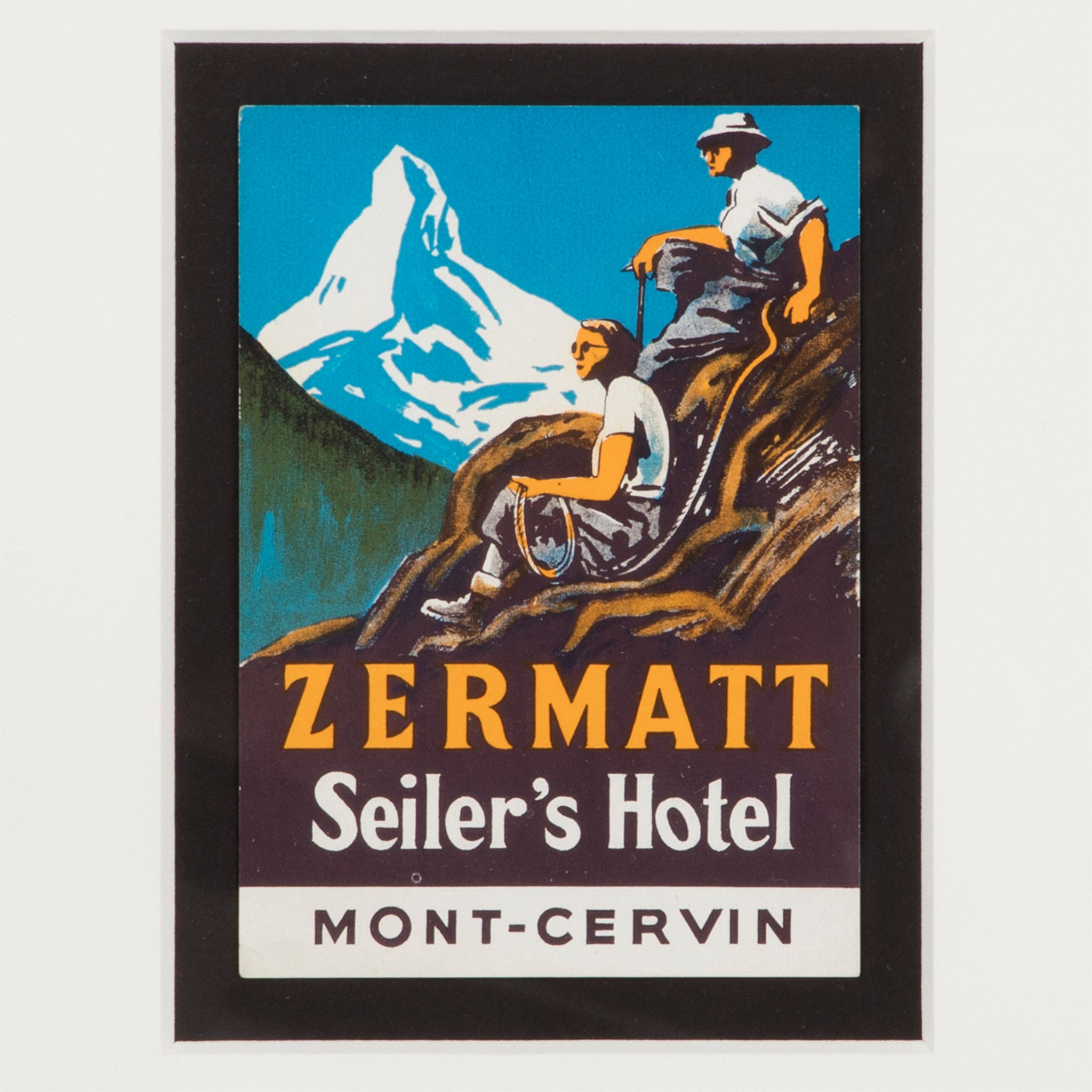 Zermatt Seiler's Hotel Mont-Cervin Luggage Label