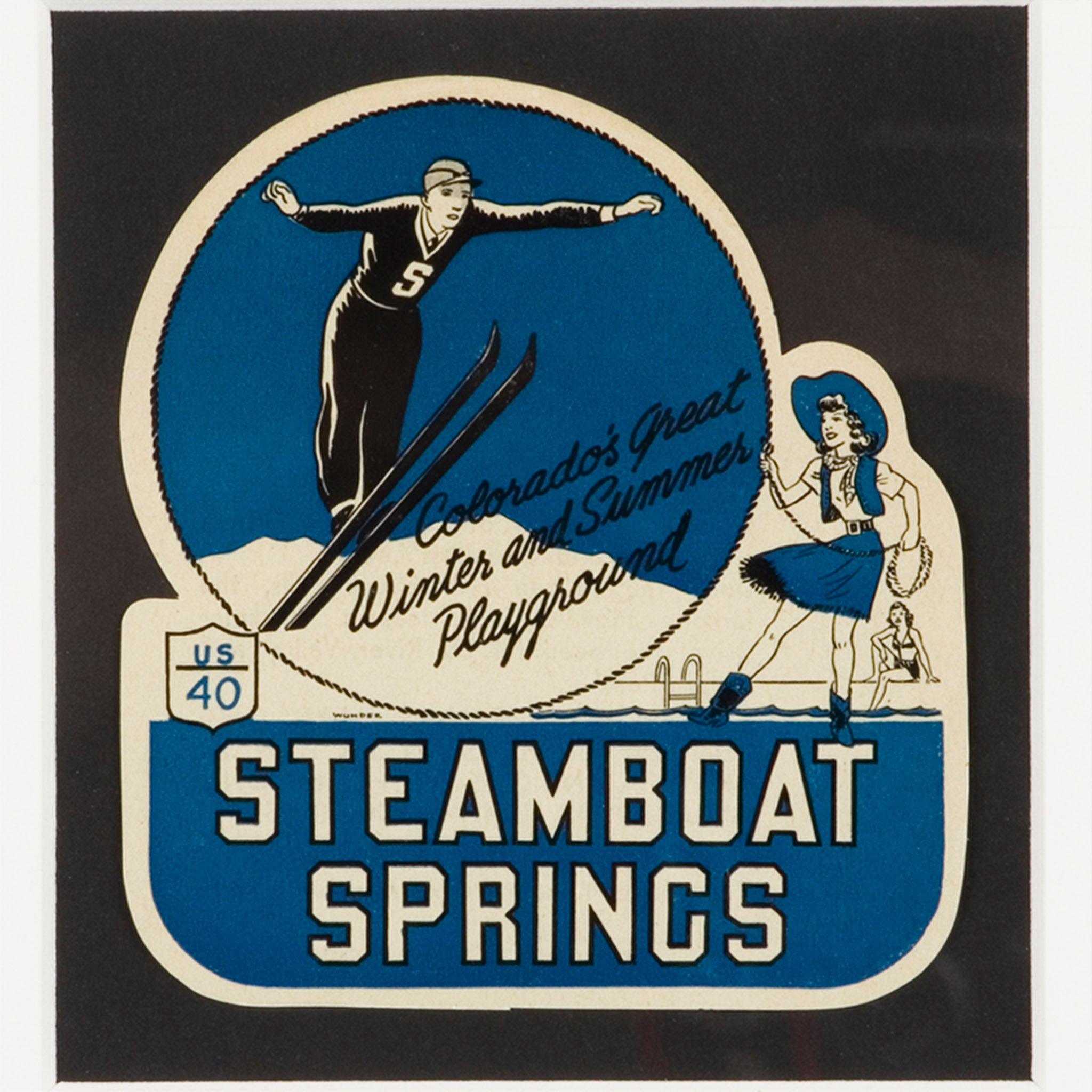 Steamboat Springs Colorado Luggage Label