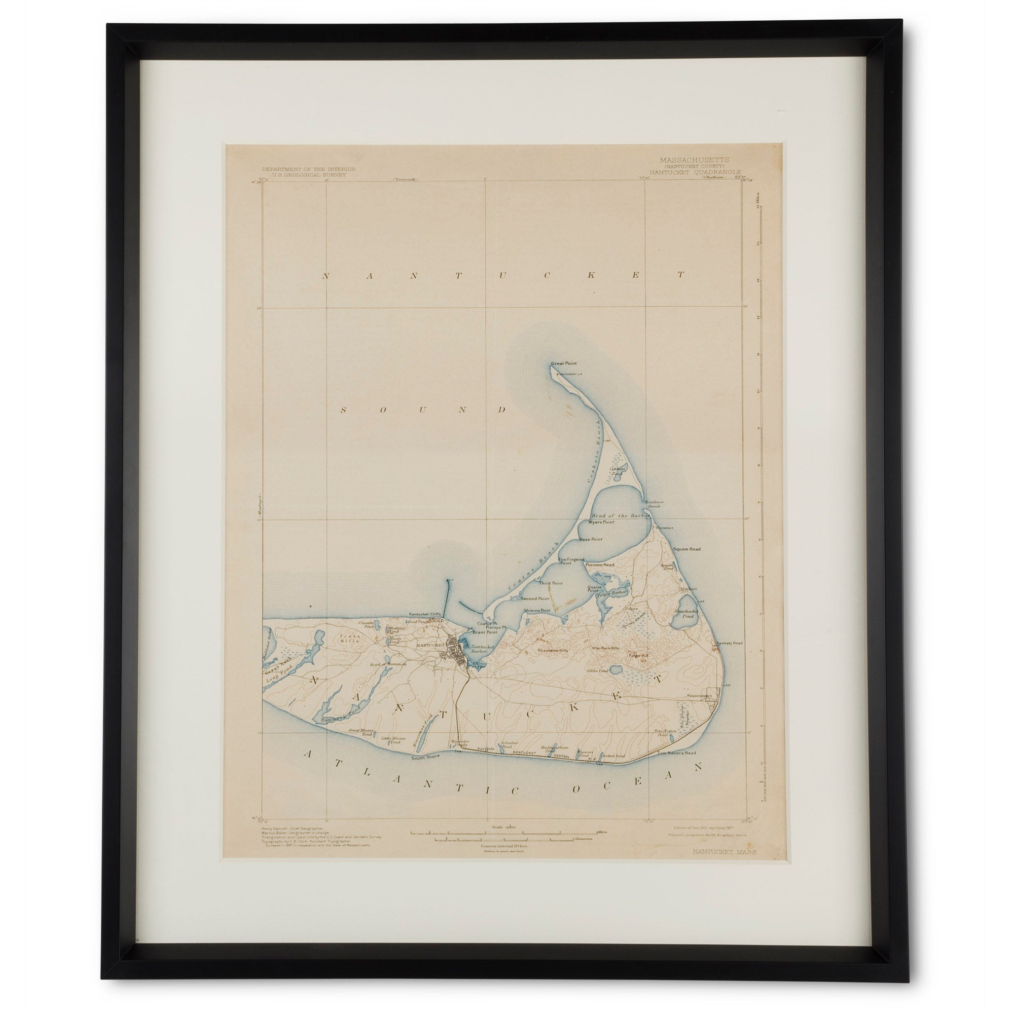 Vintage Nantucket Sound Nautical Chart