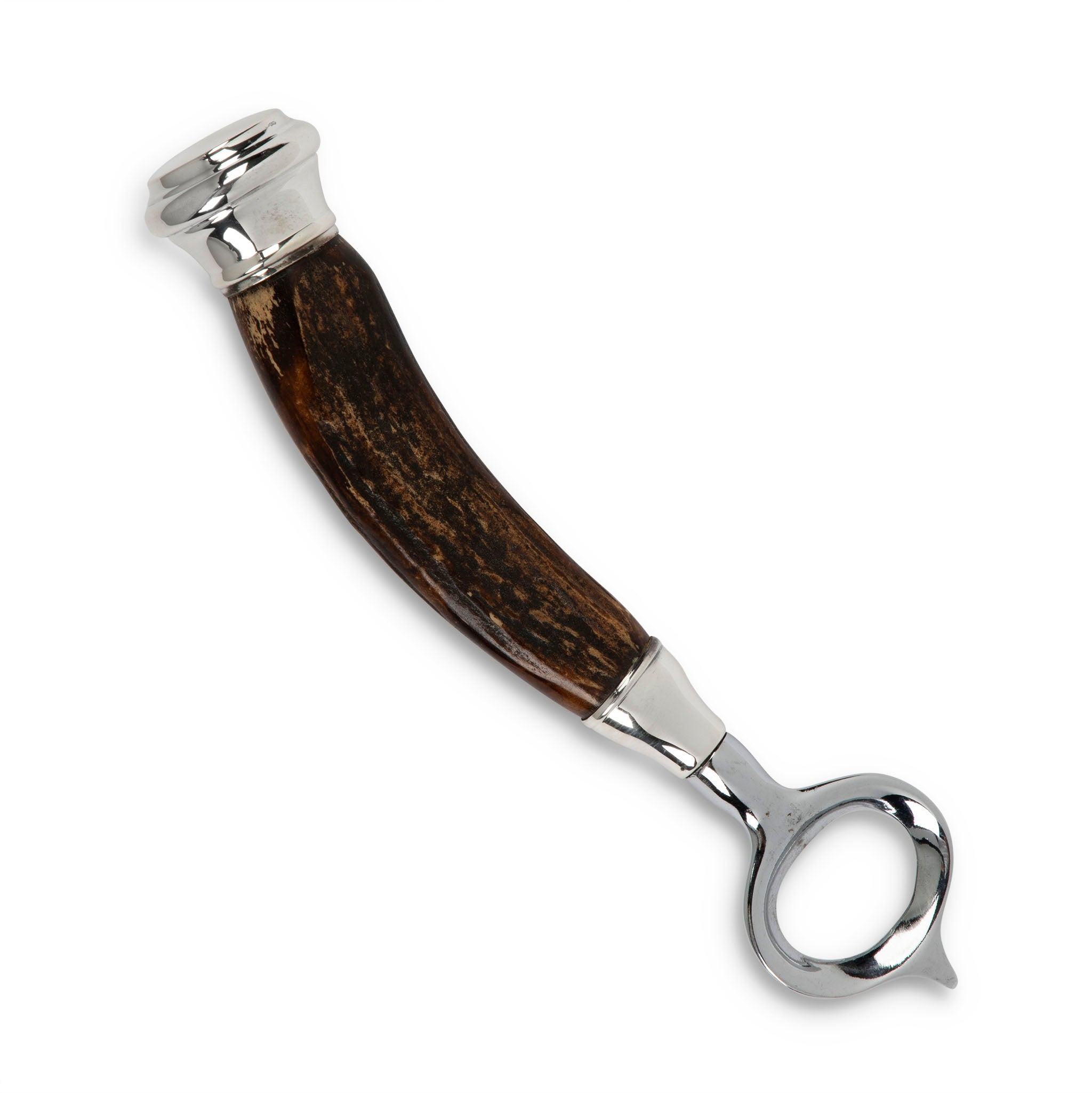 Antique Sterling Silver Antler Bottle Opener