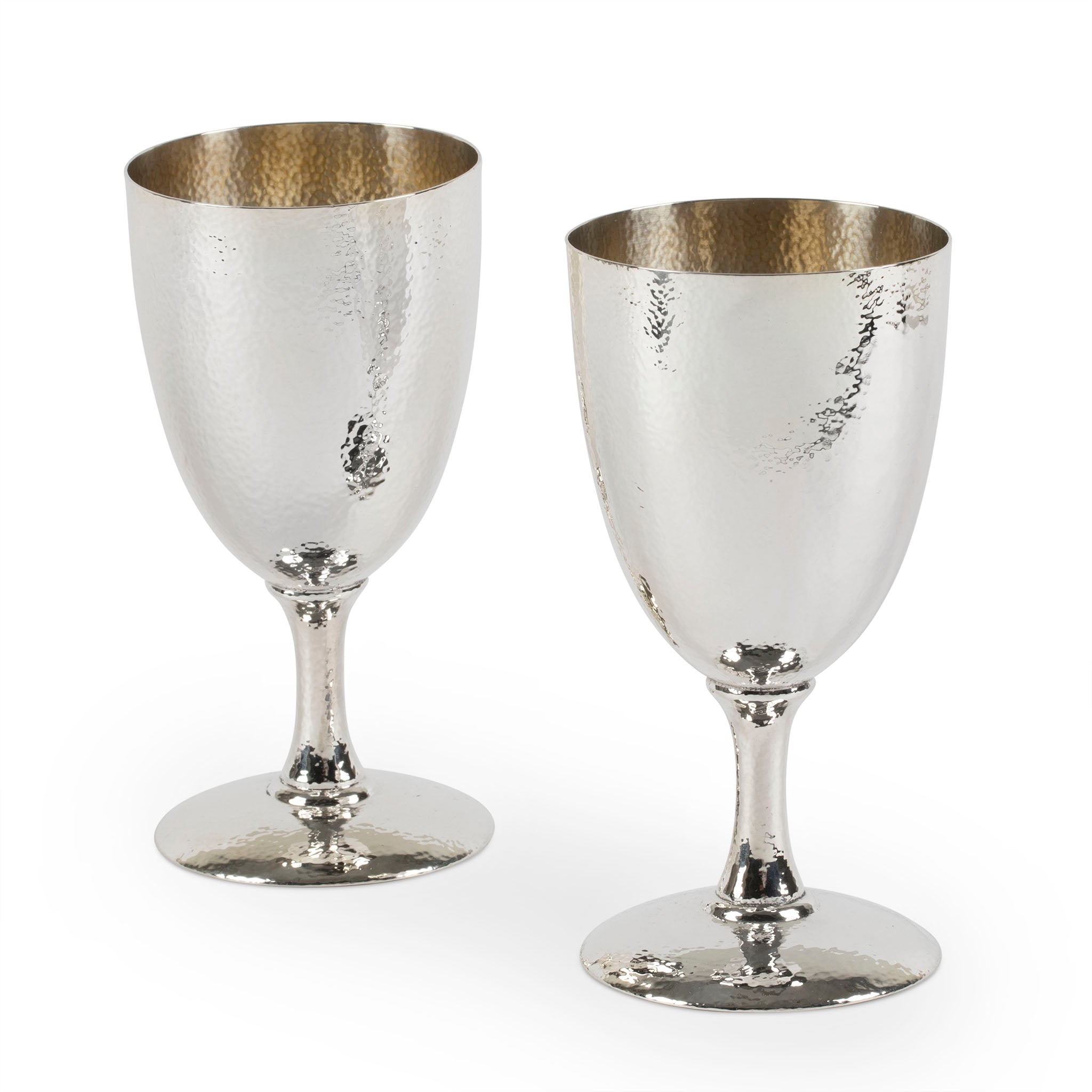 Gorham Sterling Hammered Wine Goblets